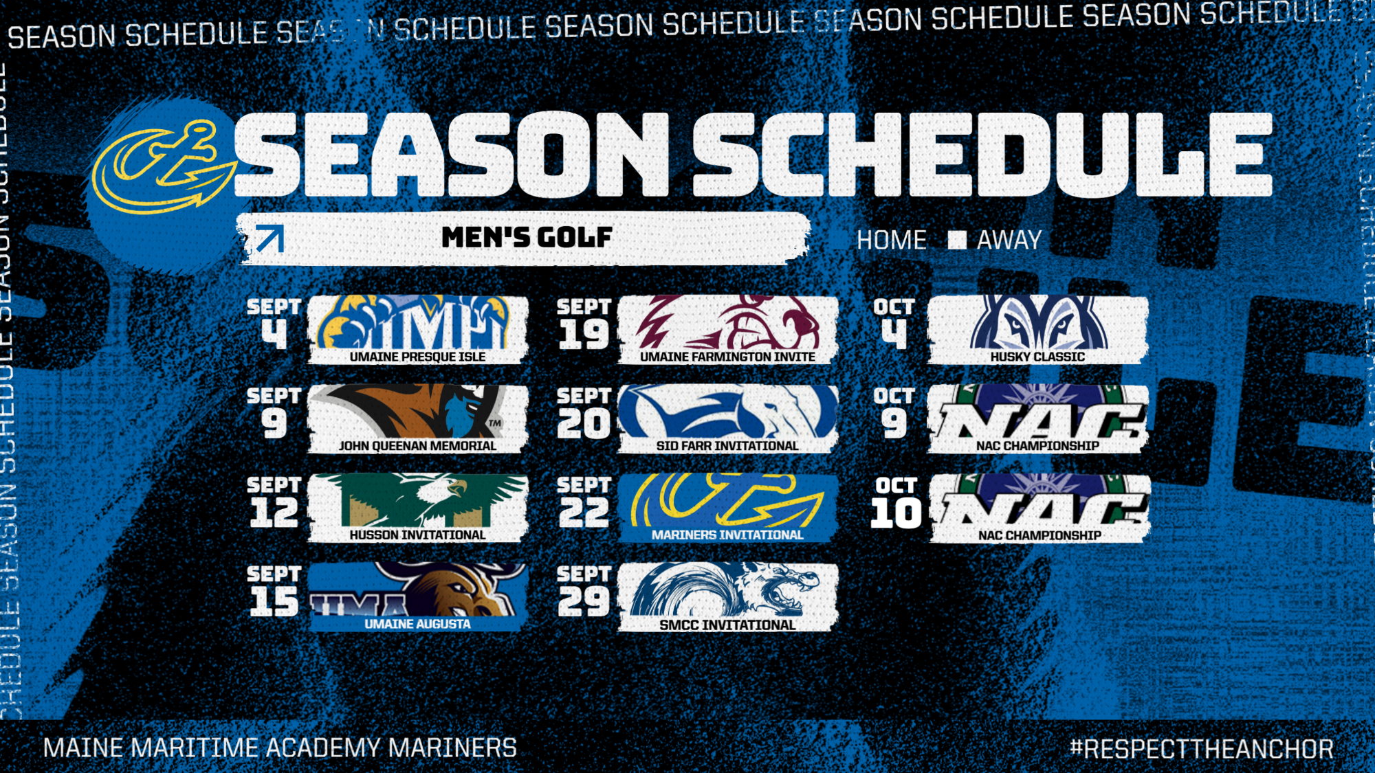 Men's Golf Schedule Release Graphic