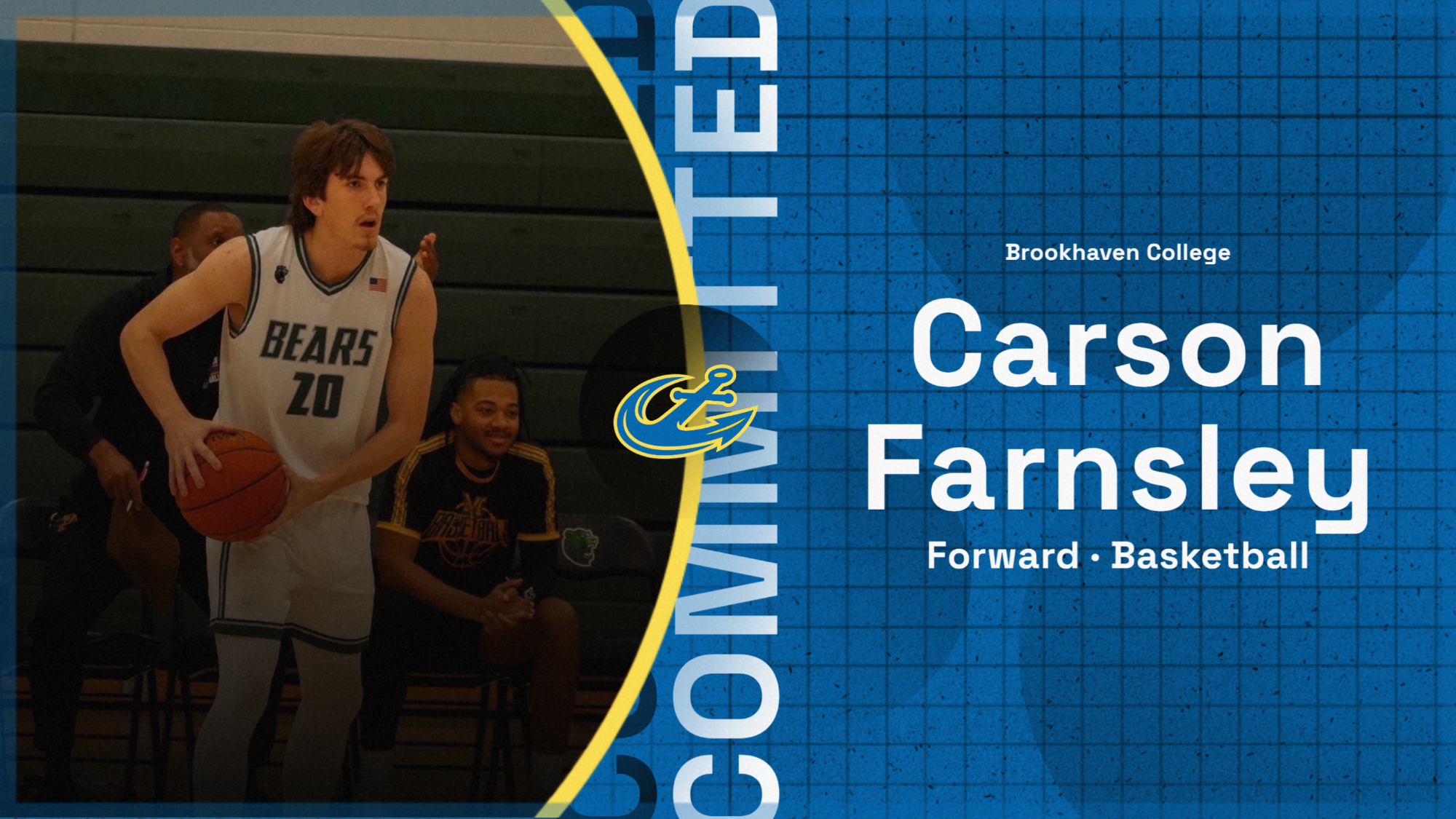 Carson Farnsley Men's Basketball Commitment Graphic