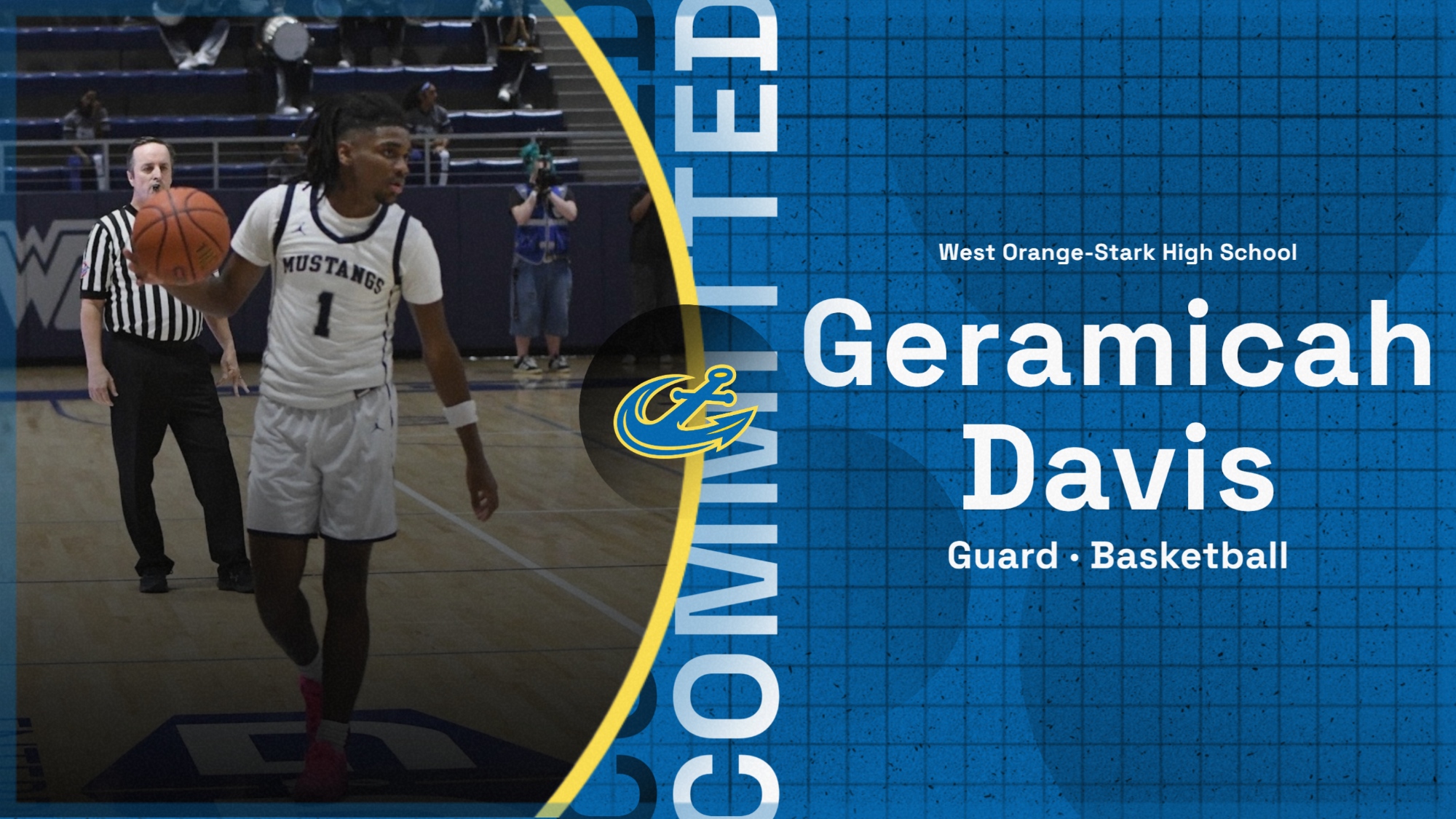 Geramicah Davis Men's Basketball Commitment Graphic