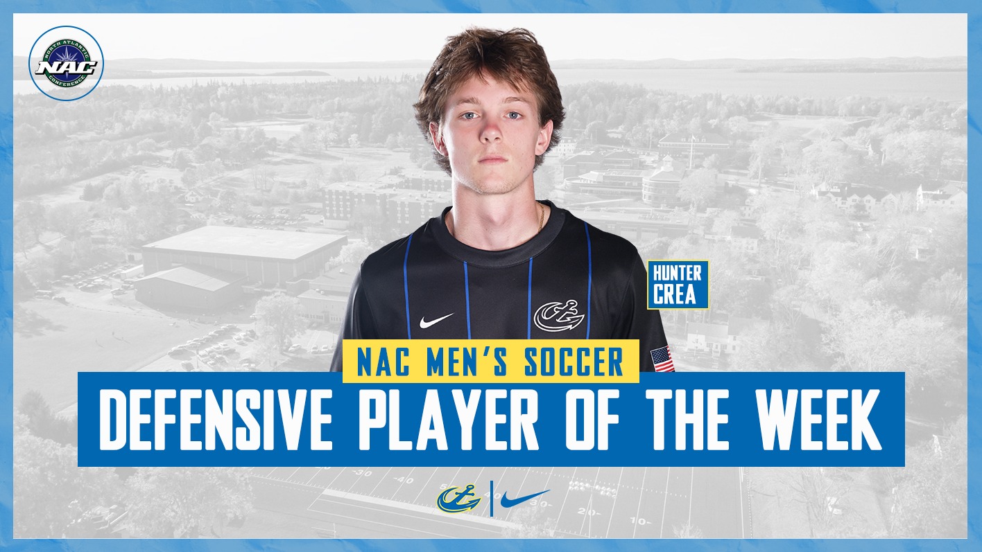 Hunter Crea NAC Men's Soccer Defensive Player of the Week Graphic 092626