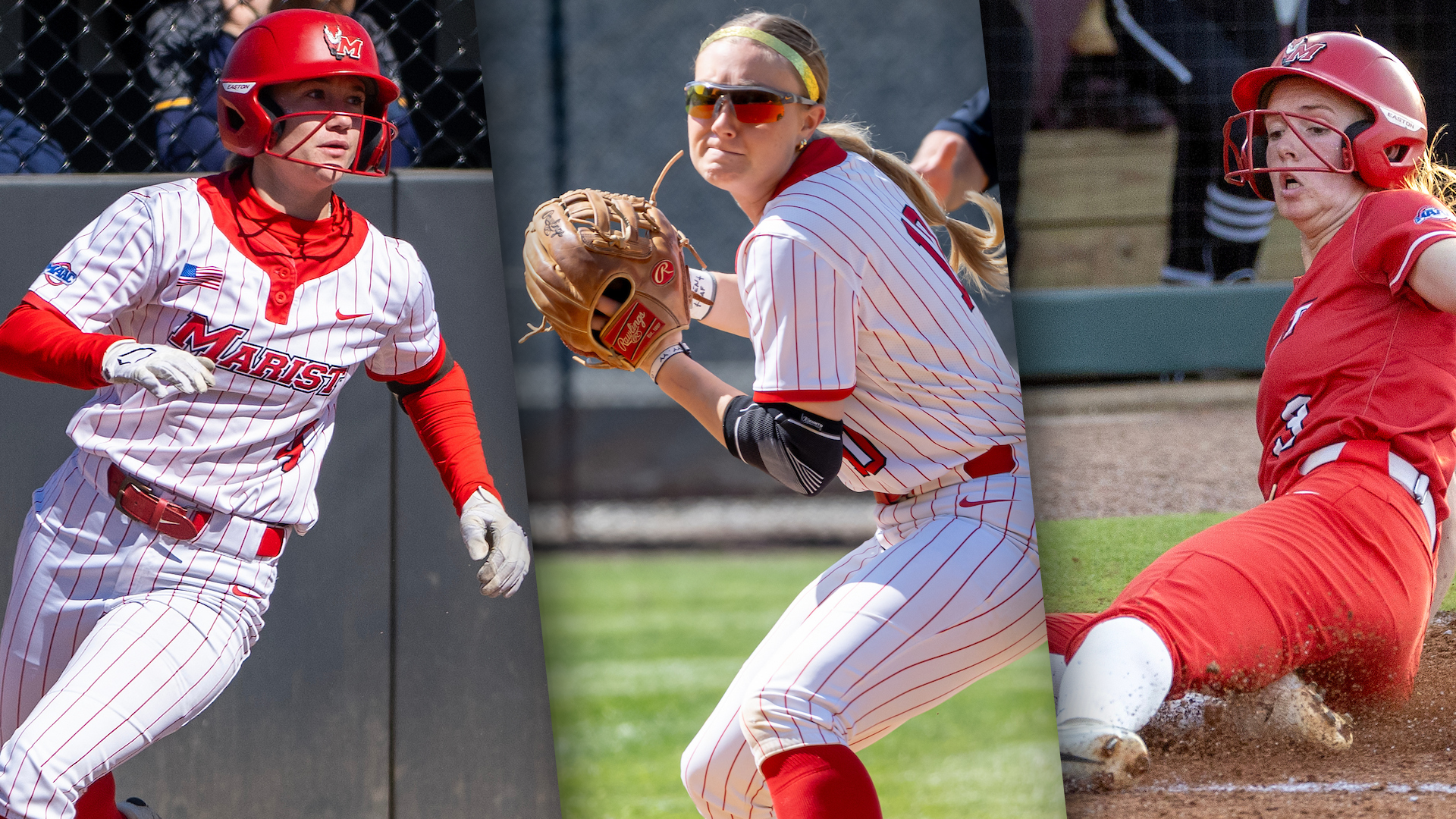 Sienna Kunze, Haley Ahr, Peyton Pusey - softball Preseason All-MAAC
