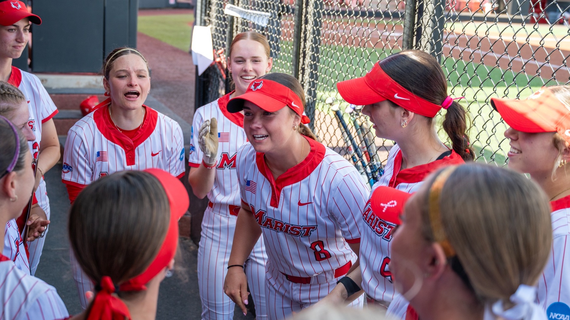 softball - team huddle