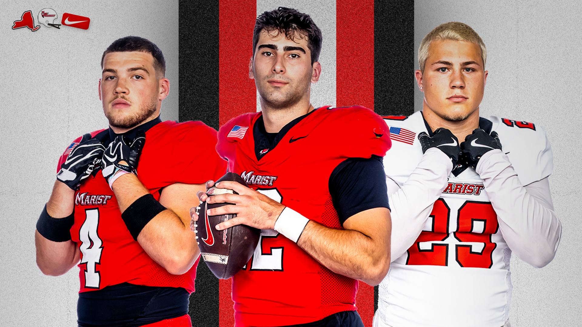 Lincoln Cardillo, Sonny Mannino, Kade Werner - 2026 Marist football captains