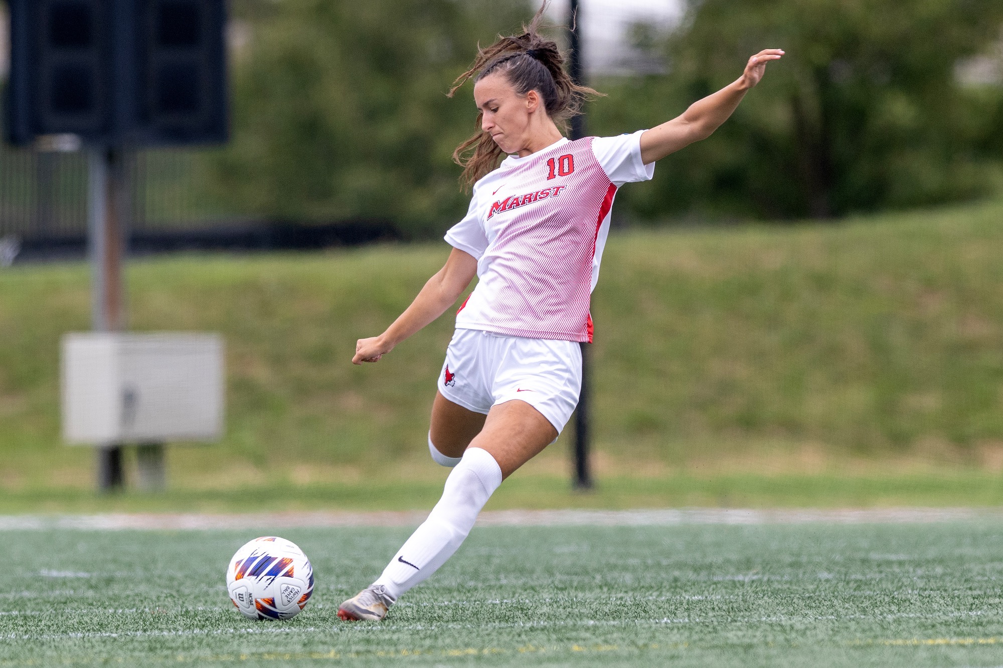 Caroline Liptak kicking the ball