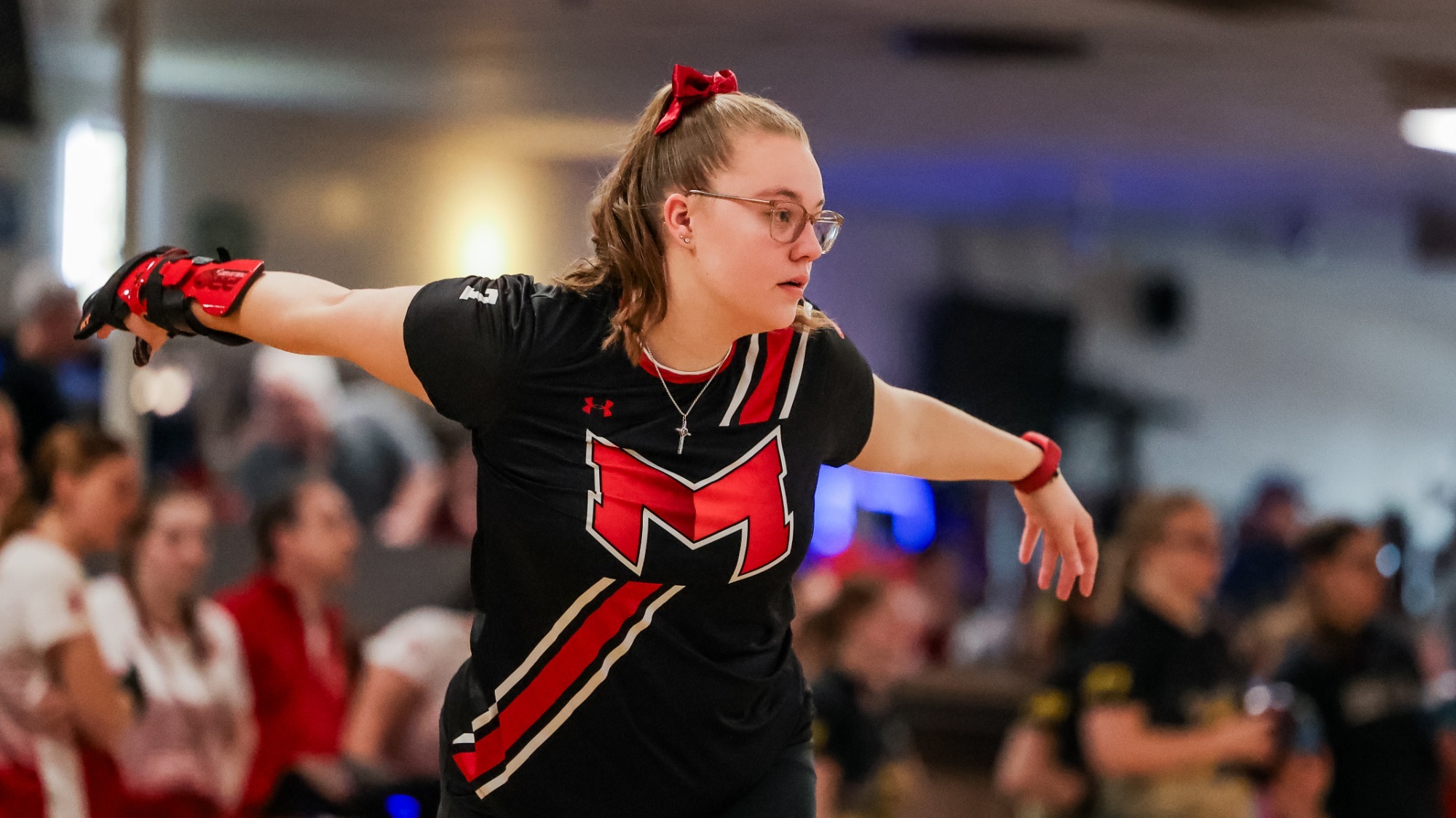 Alexis Ingersoll bowls a ball at the Saints invite