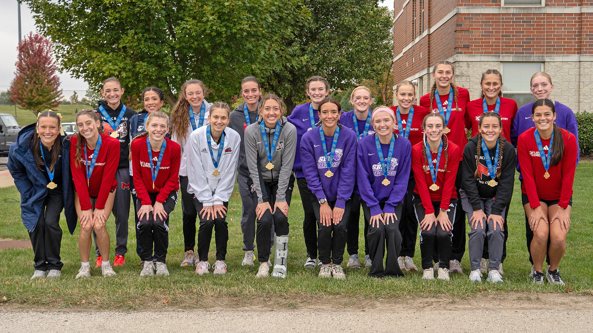 2025 Women's Cross Country All-GLVC team photo