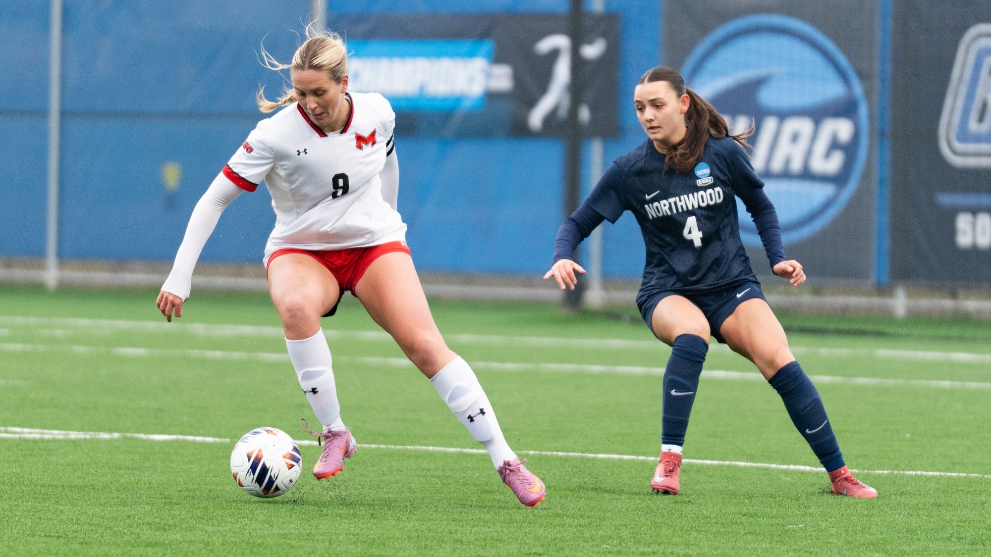 Elsa Nilson-Hurtig moves against a Northwood defender