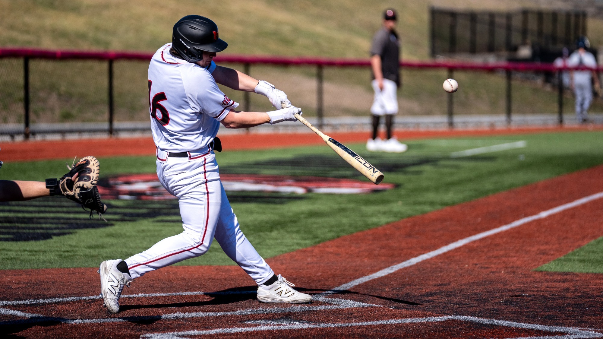 Nick Daugherty connects on a baseball