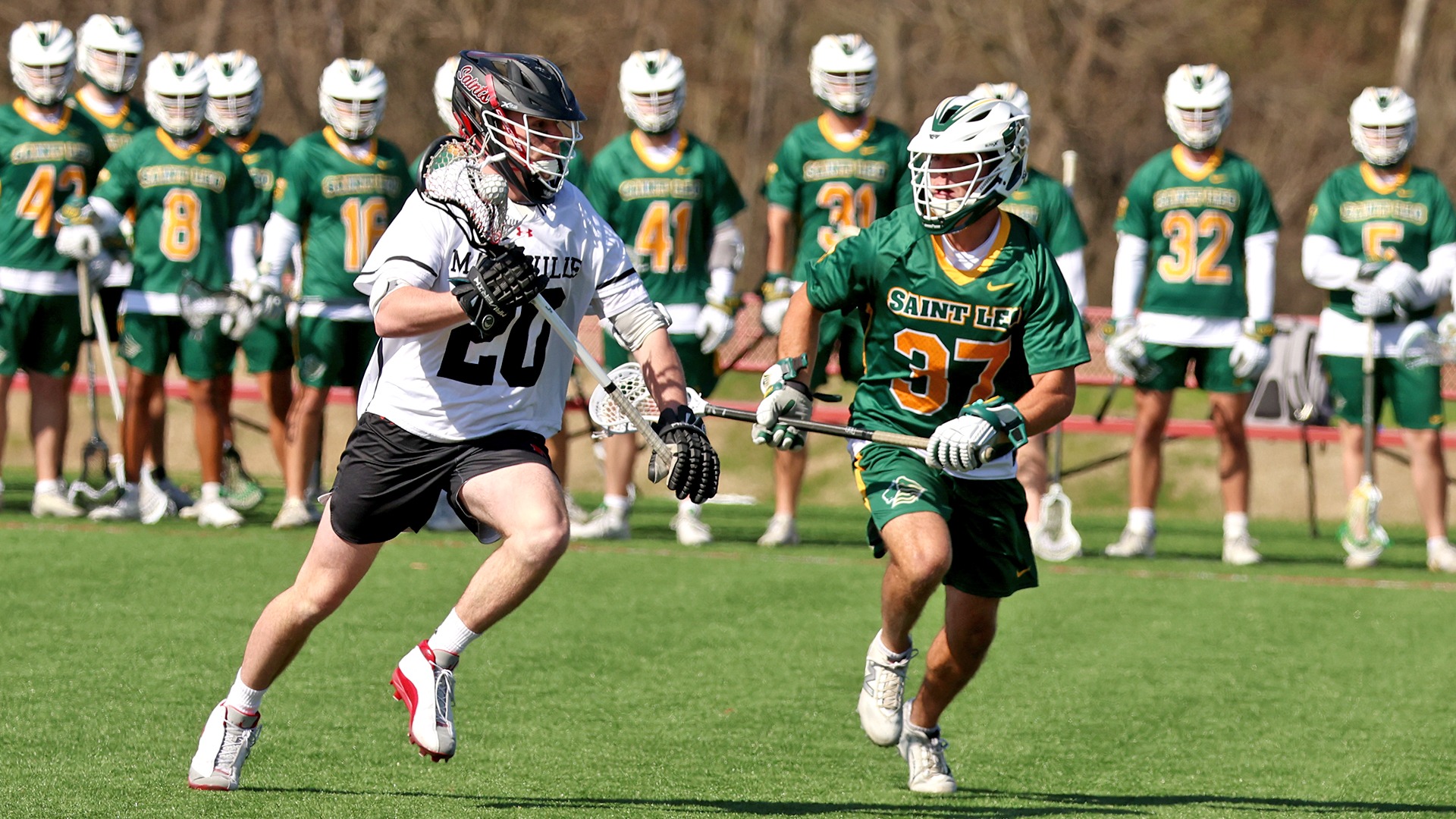 Eli Winbermuehle with ball vs Saint Leo