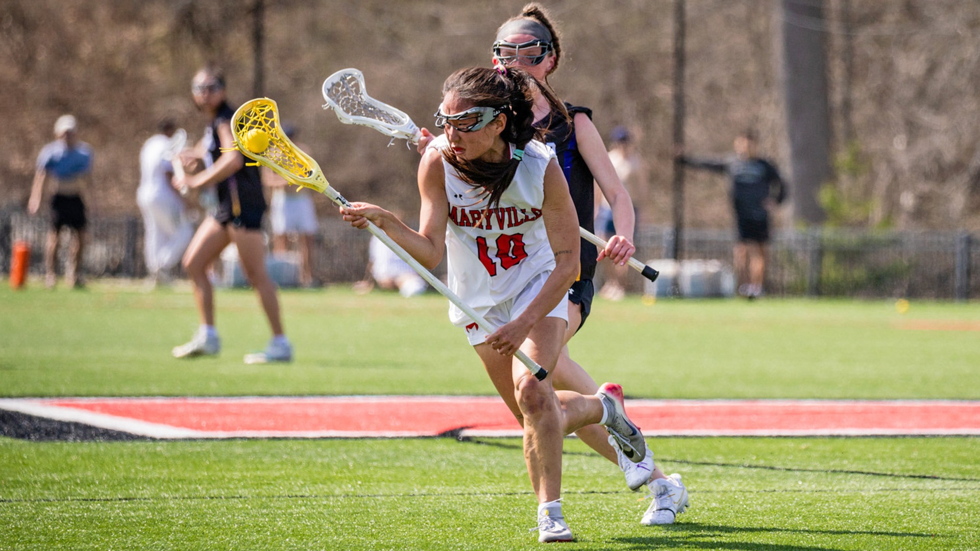 Helen Bae with ball vs Ashland