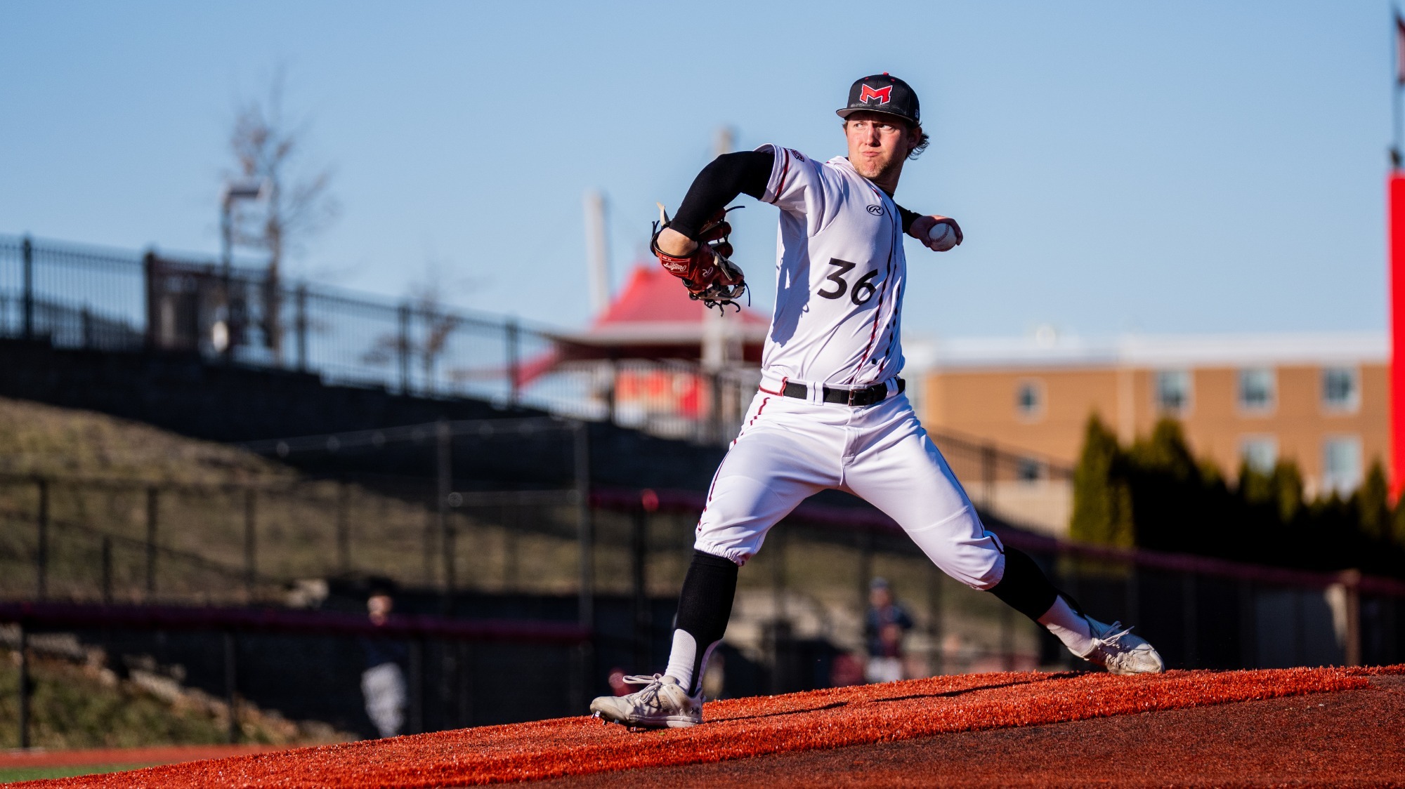 Brayden Rubel pitches
