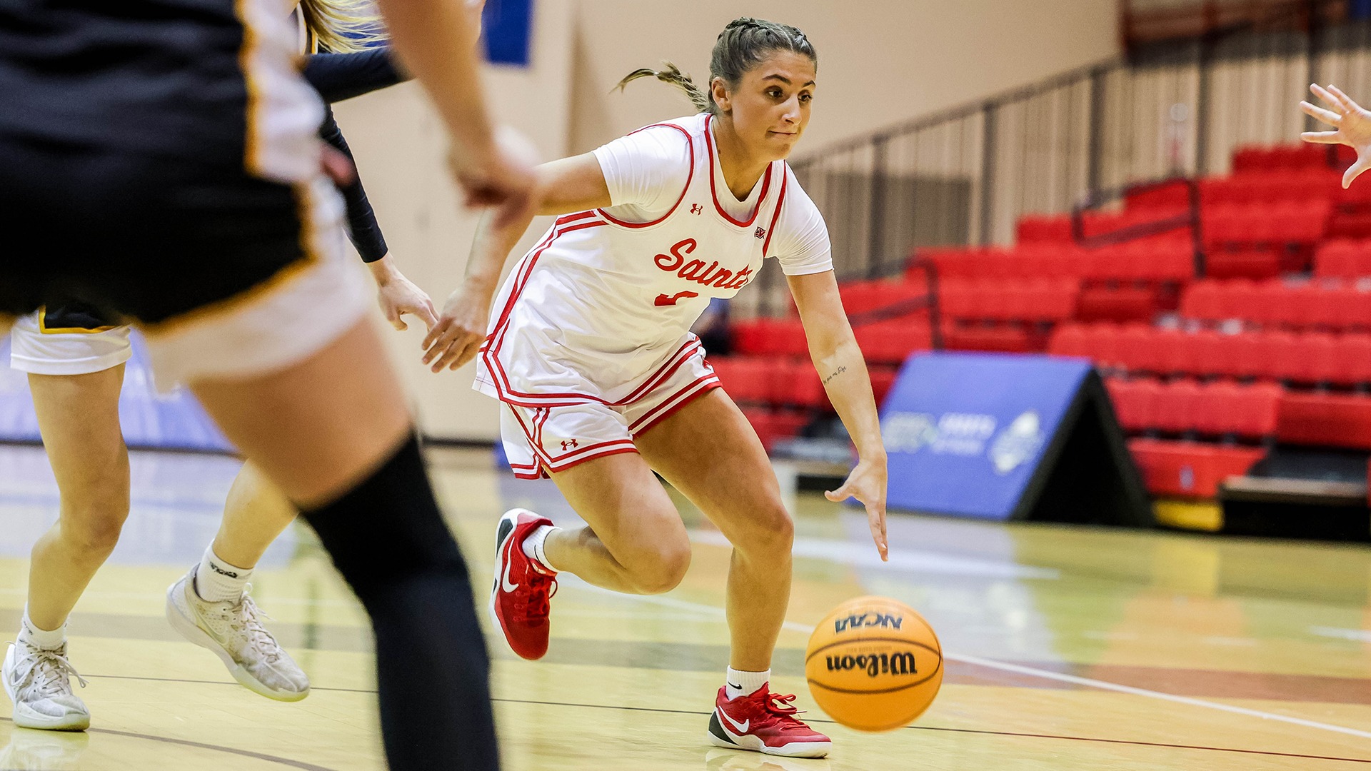 Gracie Gopalan dribble vs Quincy GLVC tourney quarters 2026