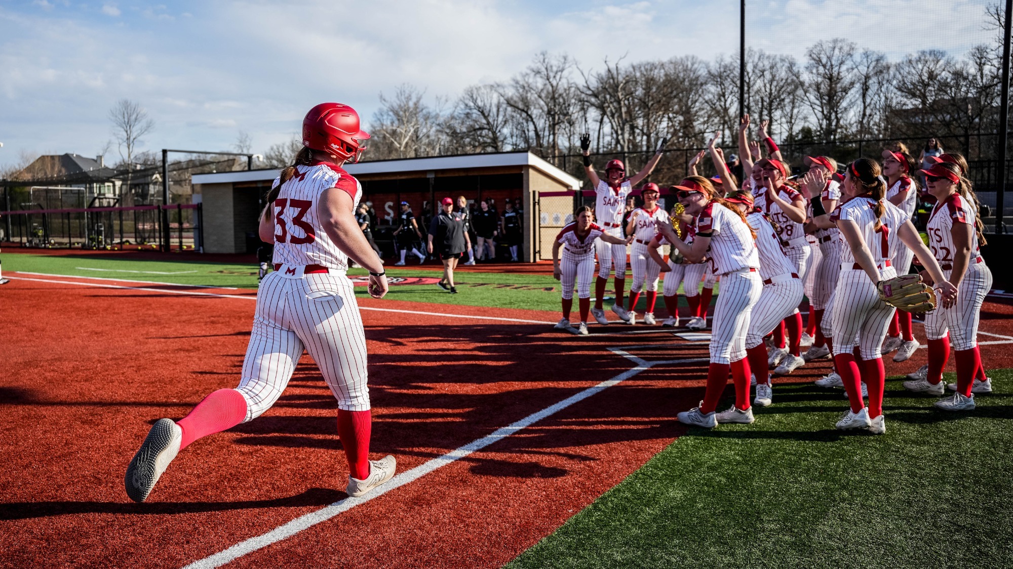 Addison Koth celebrates a walk off homer