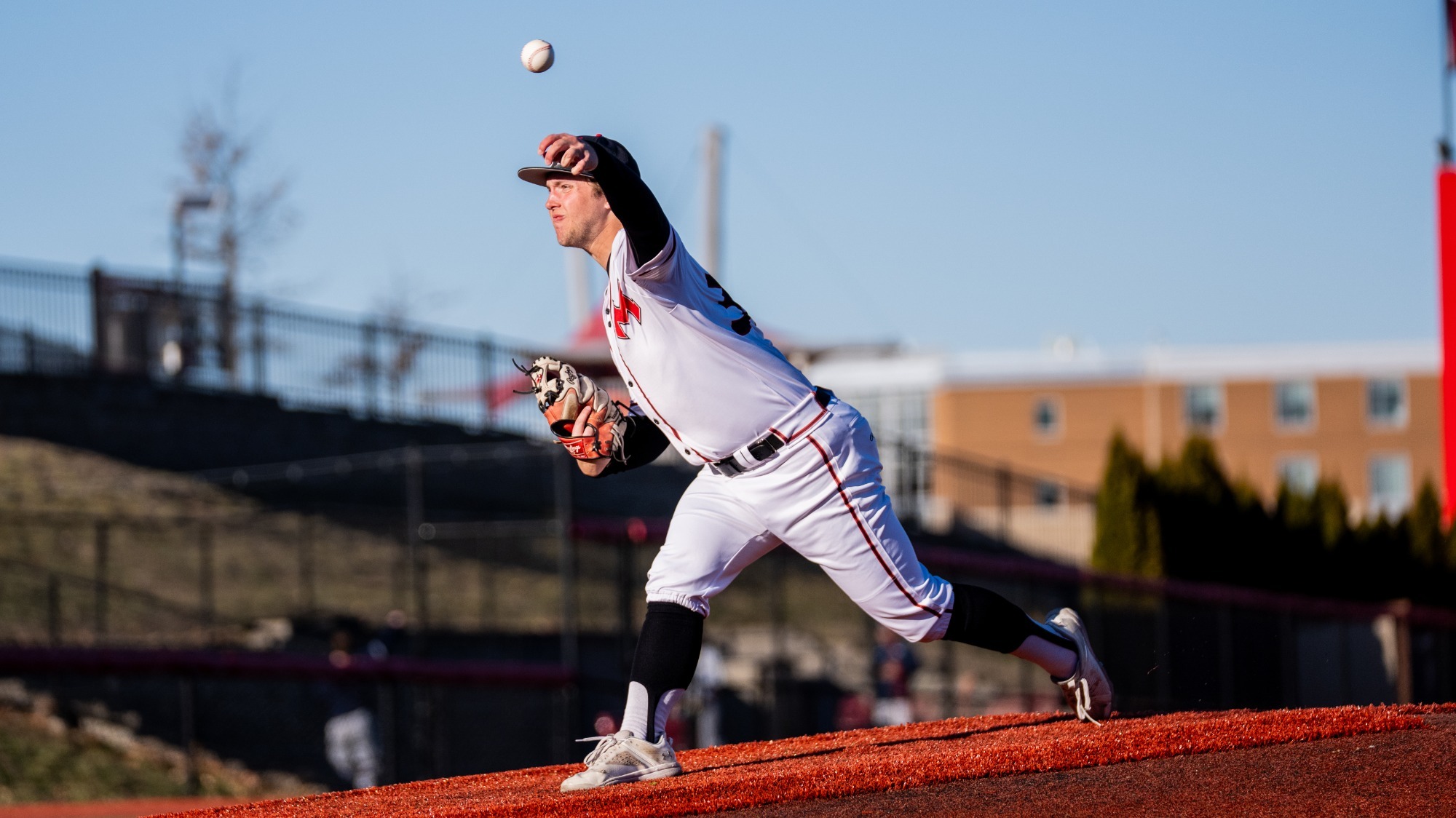 Brayden Rubel pitches
