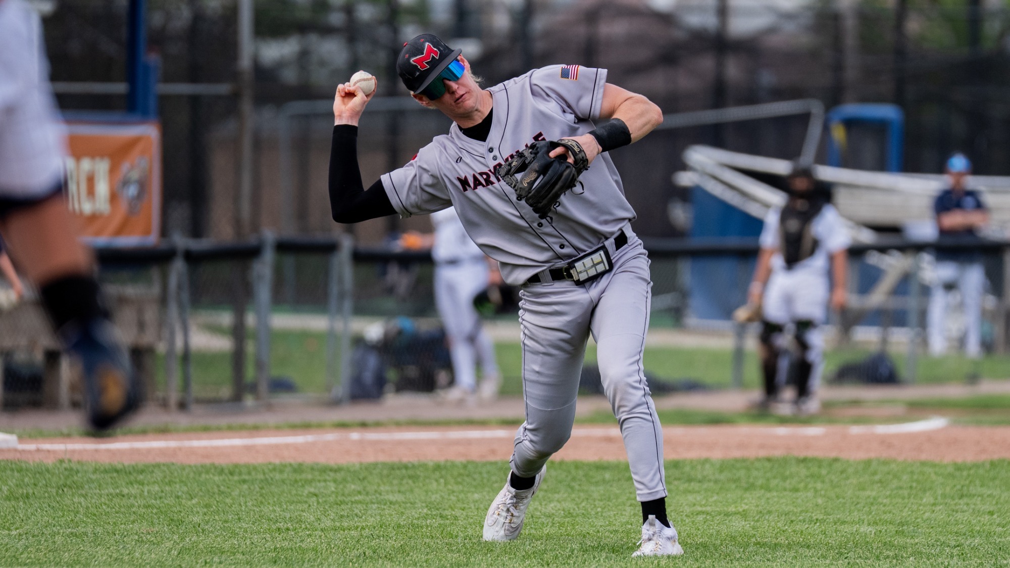 Jack Meyer throws a ball at Robin Robers Stadium