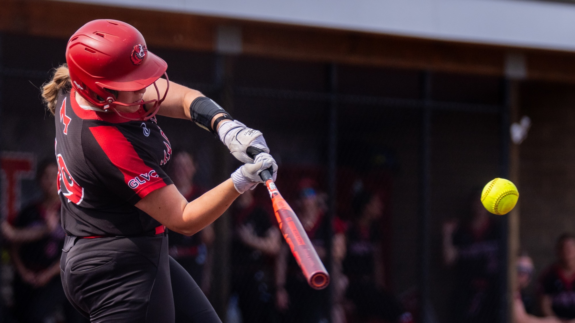 Kaitlyn Wagner hits a ball