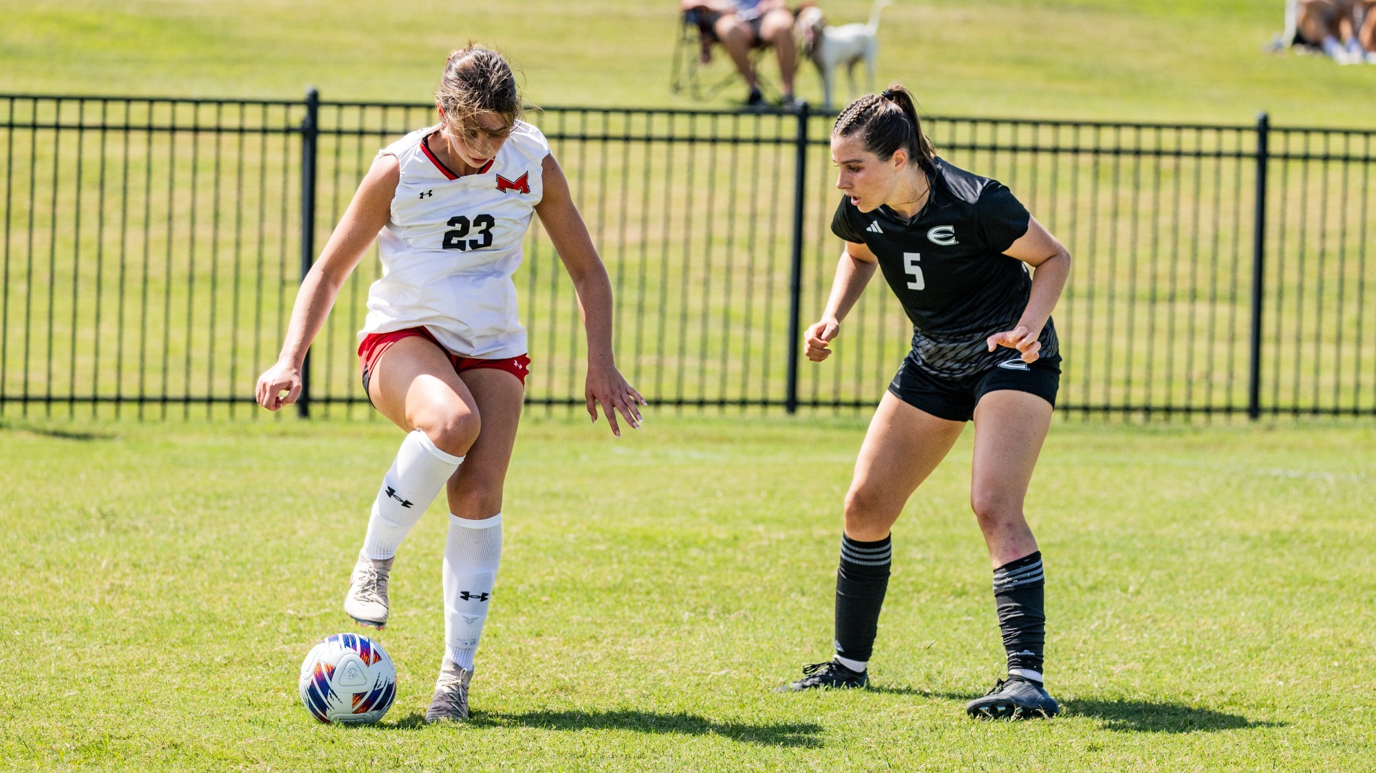 Kelsey Wentland makes a move on a defender