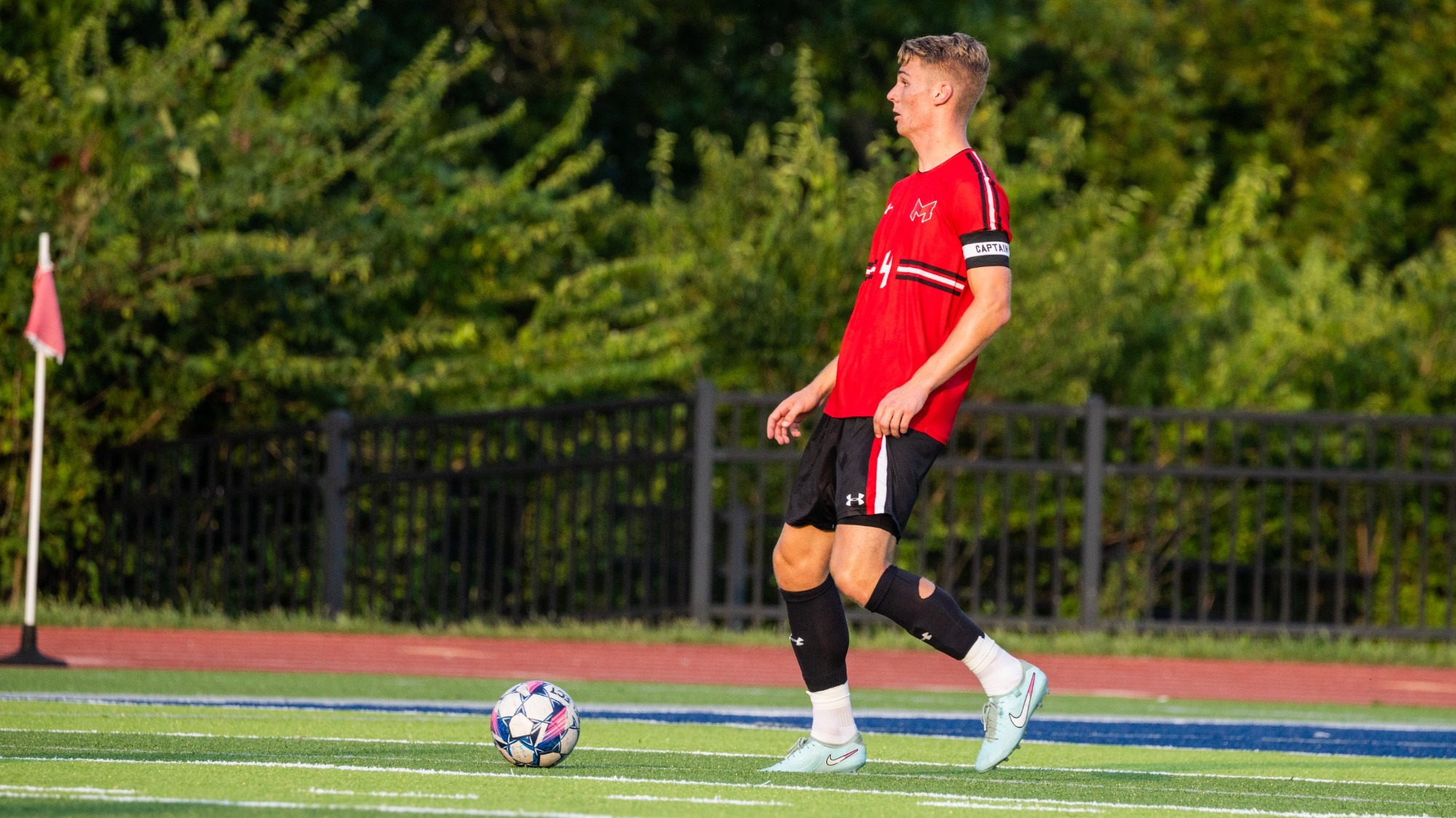 Lukas Molander moves the ball
