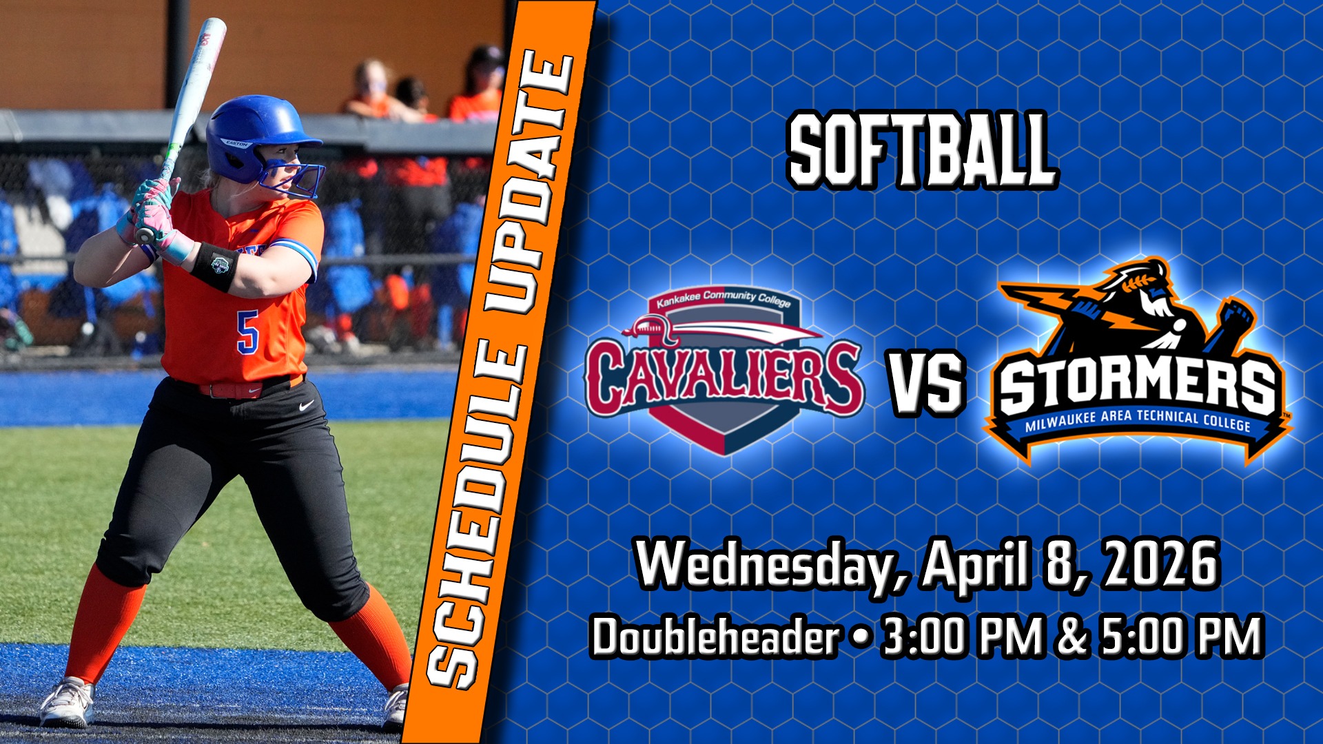 20260408 SB TV Photo Schedule Change vs Kankakee  Community College