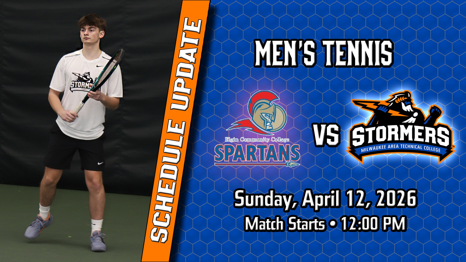 tennis scheduled update vs Elgin CC 4!2