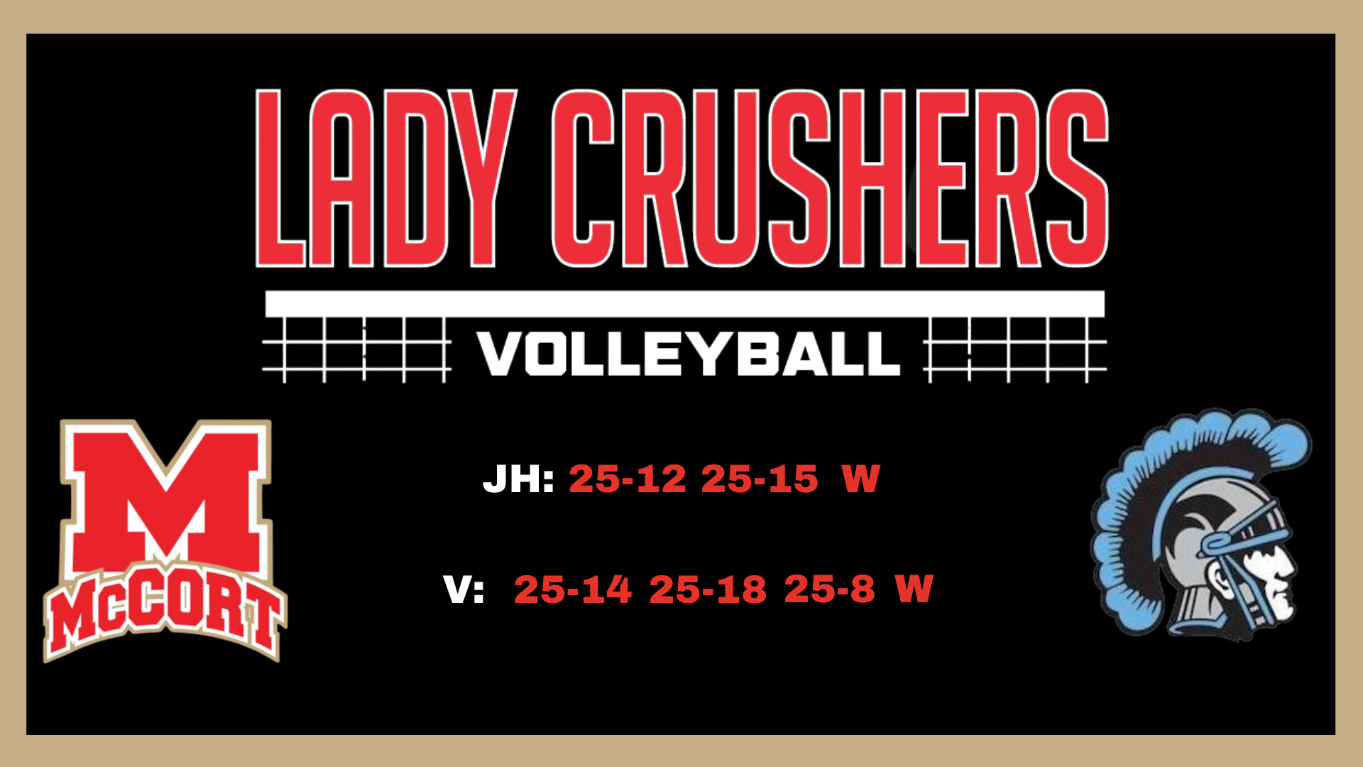 McCort Volleyball Win