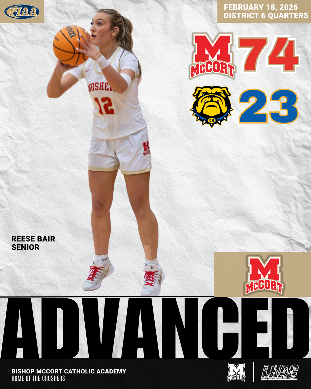 Girls BBall 74-23 Claysburg 