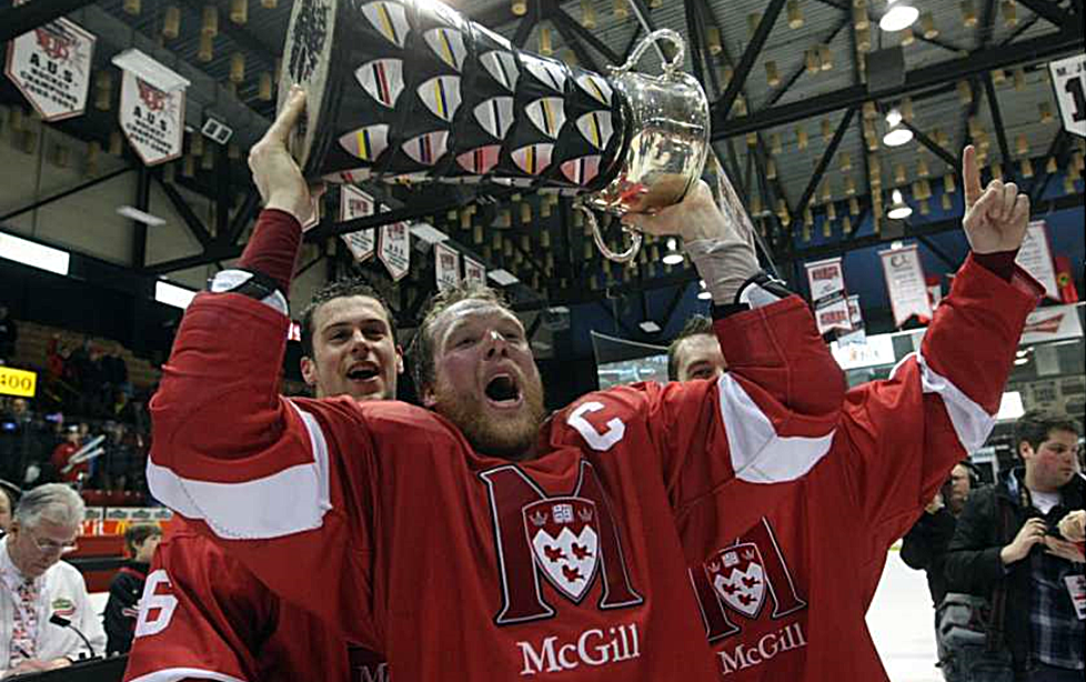 McGill captain Evan Vossen scored the 2012 University Cup championship-winning goal for McGill in OT (PHOTO CREDIT: Cole Burston/Daily Gleaner)