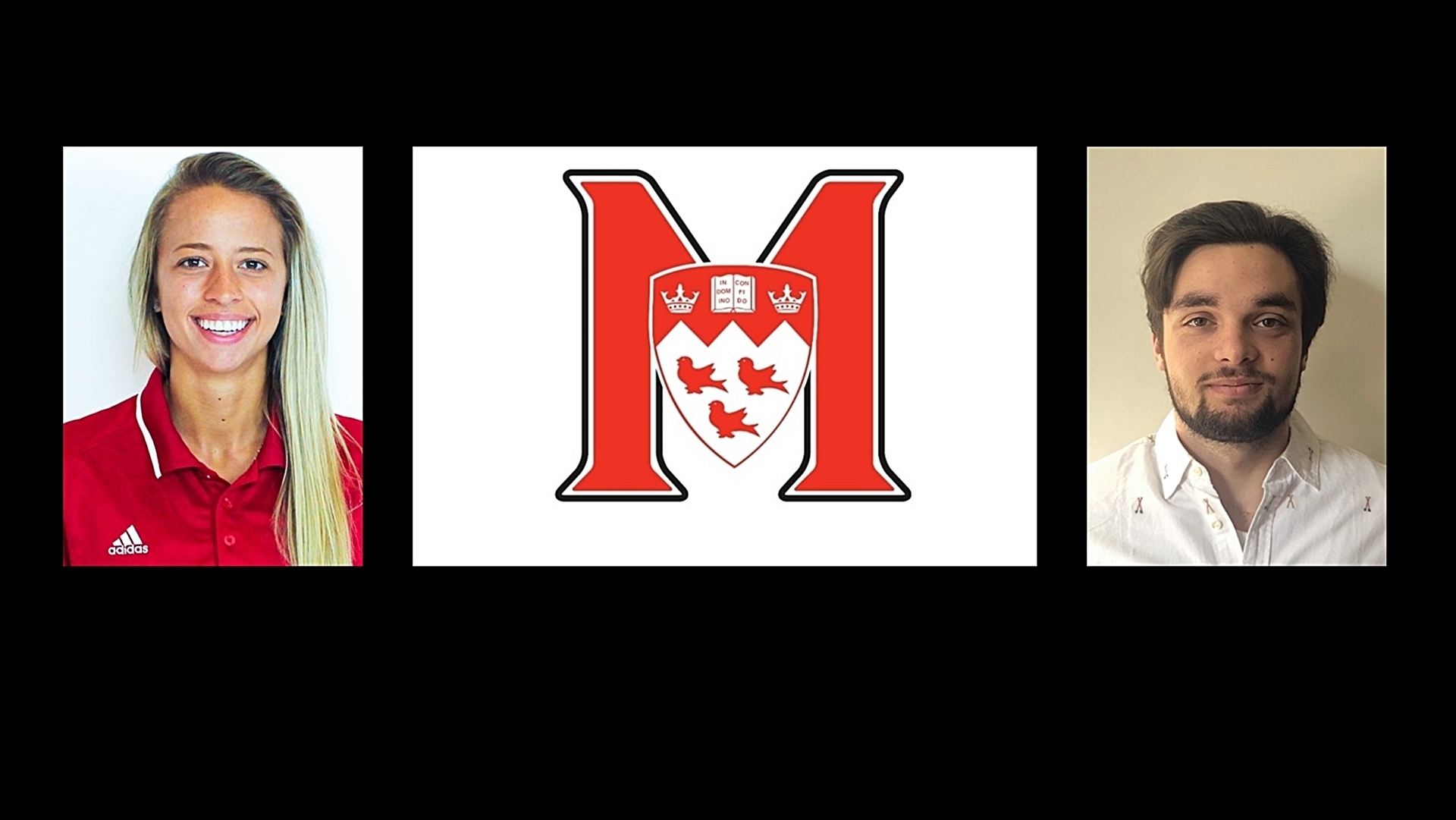 McGill hockey's Jase Downie-Landry (L) and alpine skiing's Zach Mayne