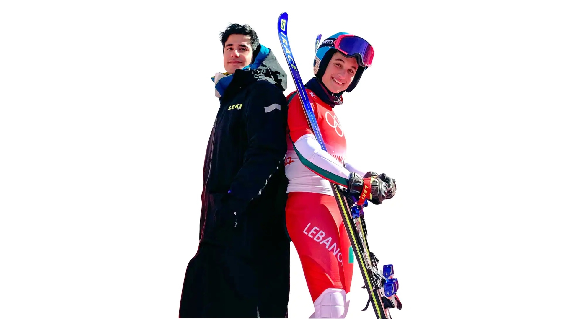 McGill alpine skier Cesar Arnouk (L) is competing for Lebanon at the Olympics with teammate Manon Ouaiss (PHOTO: Francois-David Rouleau, courtesy JDM)