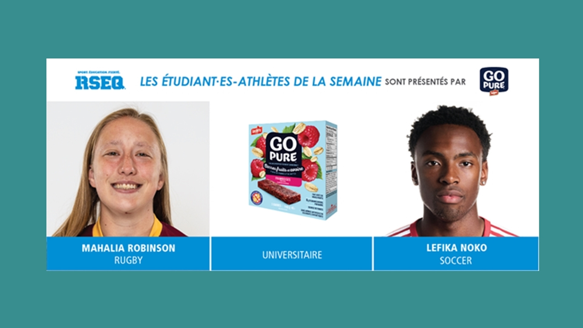 Lefika Noko of the McGill men's soccer team namd among RSEQ athletes of the week