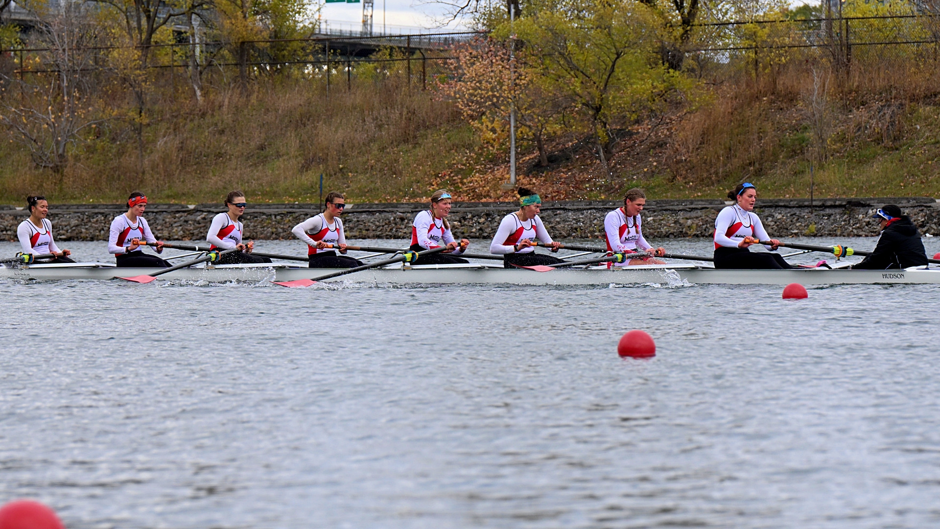 McGill women's eight at 2025 CURA championships in Montreal