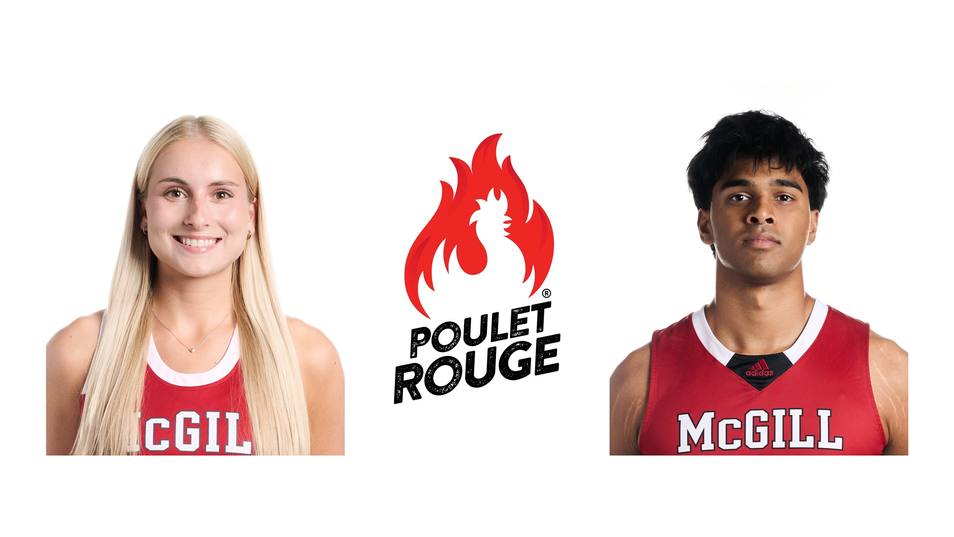 Basketball players Lily Rose Chatilah (L) and Saransh Padhy (R)