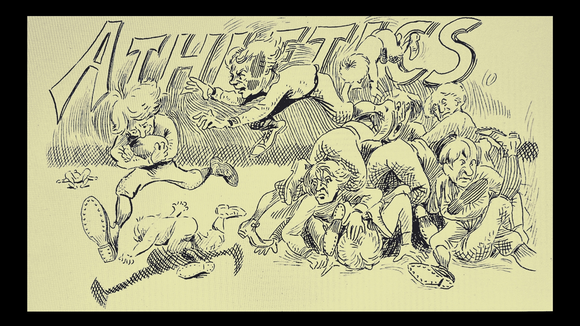 Sketch of a McGill football game (SOURCE: Old McGill 1899 yearbook)