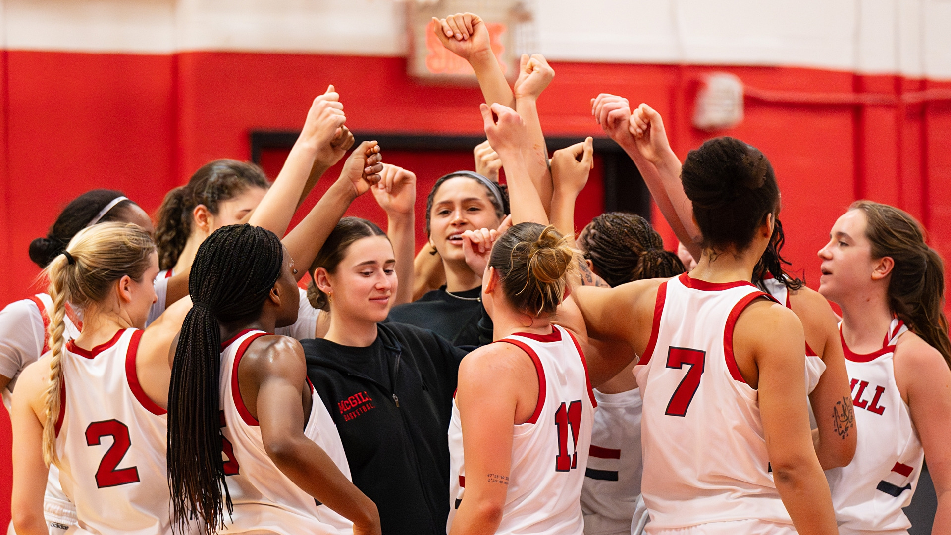 Martlets huddle-up after moving into first place with statement win over Laval