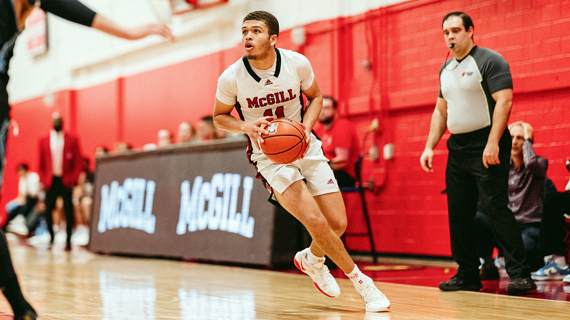 MONTREAL, CANADA - NOVEMBER 13: McGill Redbirds Basketball vs UQAM on November 13, 2025 in Montreal, QC, Canada. (Photo by Matt Garies / McGill Athletics)