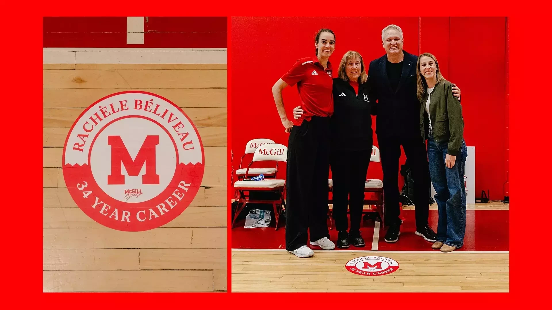 Marie-Christine Lapointe (head coach), Rachèle Béliveau (former head coach), Daniel Méthot (Director, Sport Programs) and Roxane Carrière (Women in Sport program manager)
