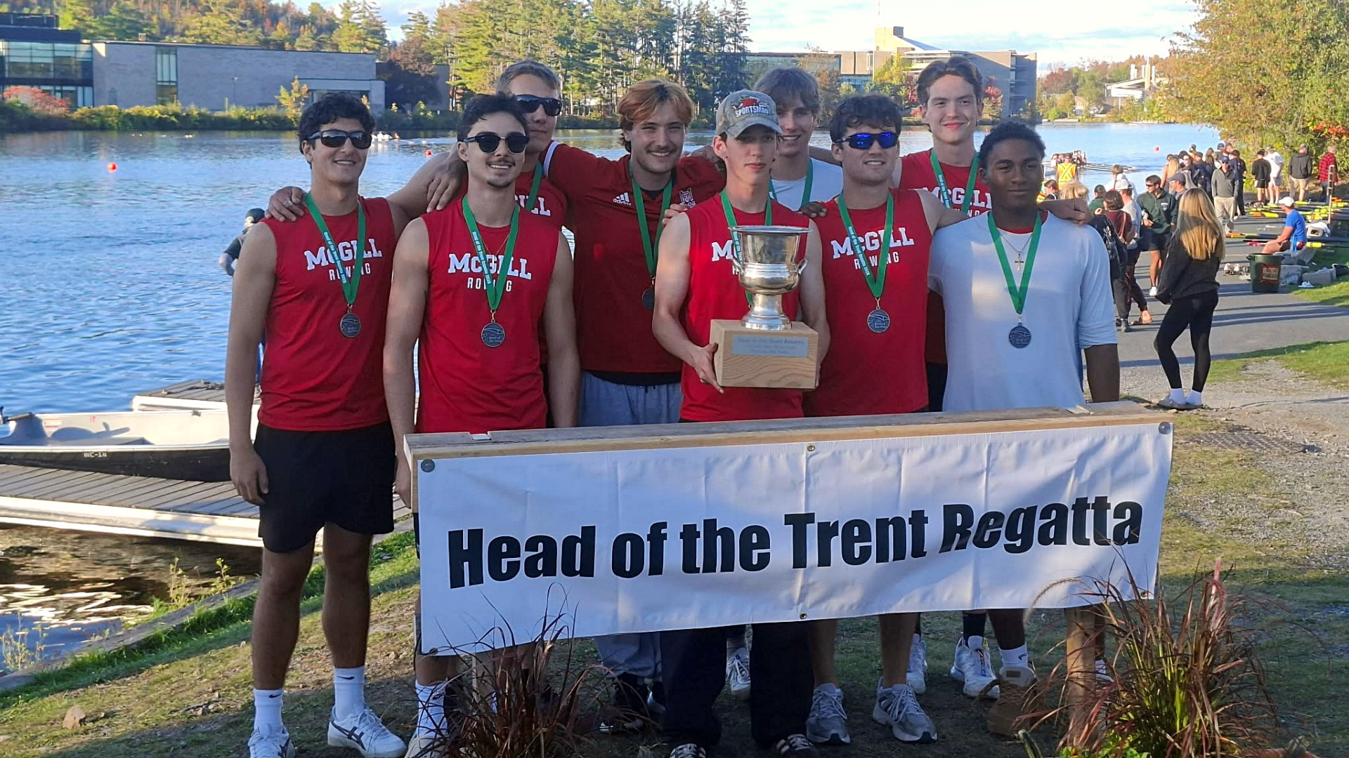 The McGill men's novice eight wins gold at 2026 Head of the Trent Regatta in Peterborough