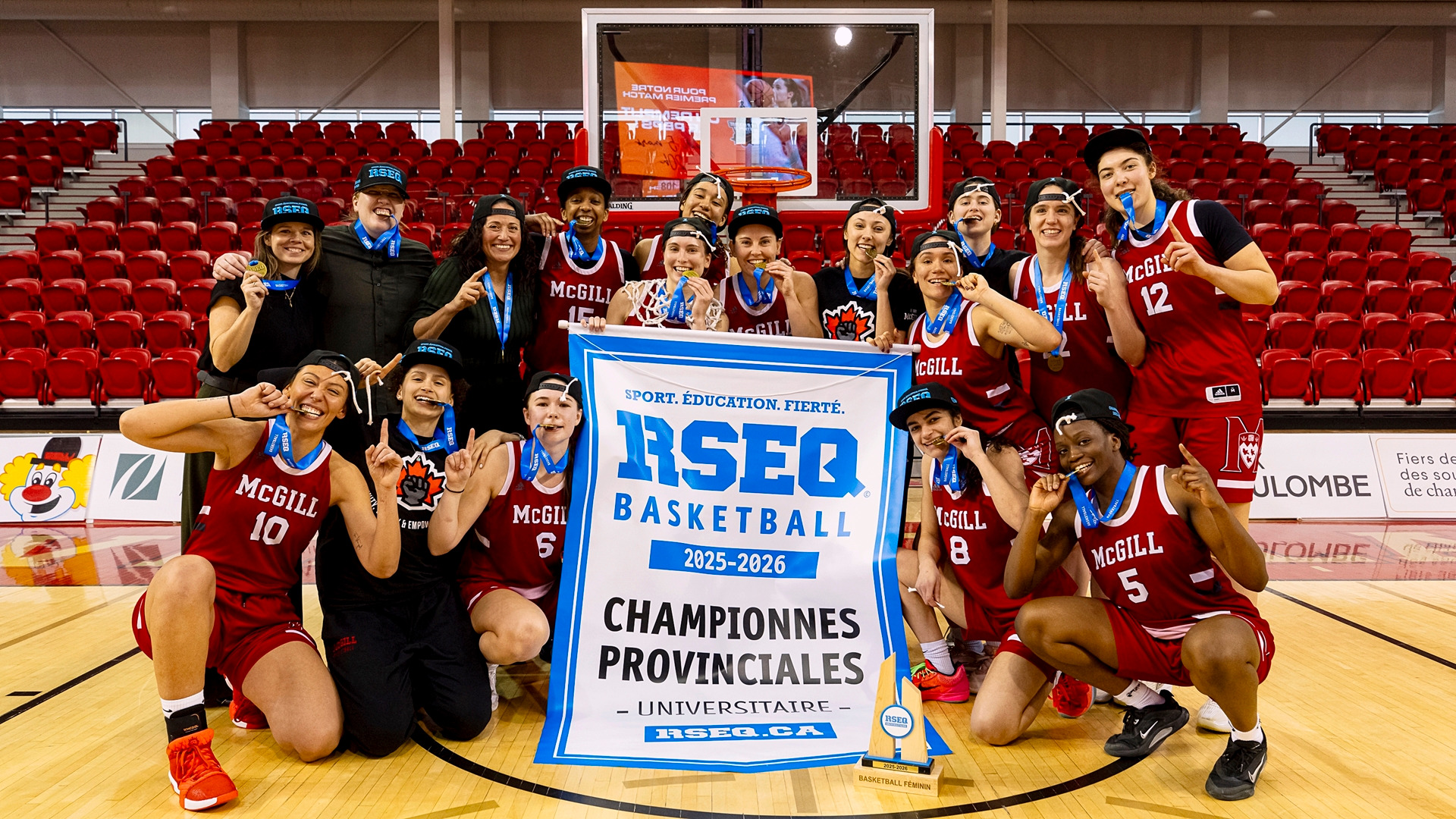 QUEBEC CITY, CANADA - FEBRUARY 28: McGill Martlets Basketball vs Laval Rouge et Or at the RSEQ Final on February 28, 2026 in Quebec City, QC, Canada. (Photo by Vitor Munhoz / McGill Athletics)