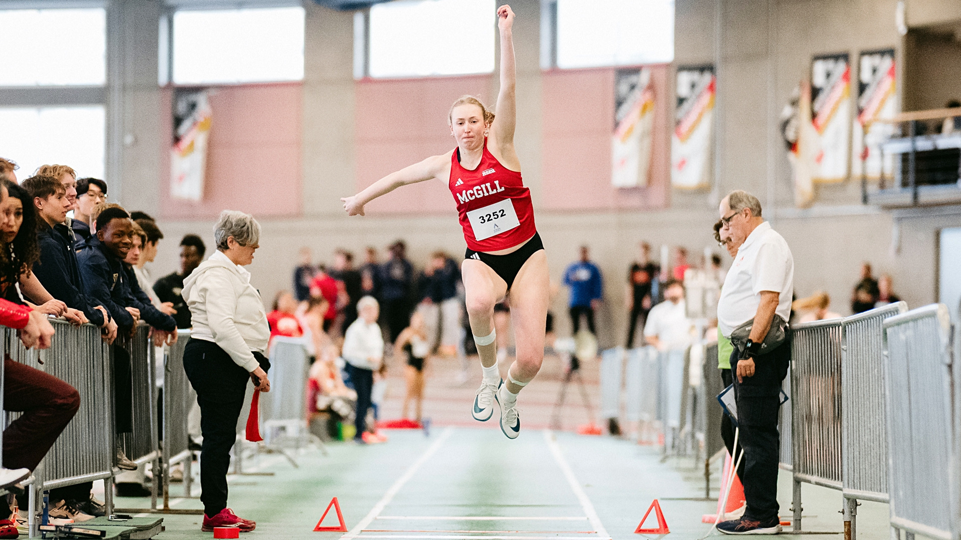 Long jumper Rebecca Warcholak at the 2026 McGill Team Challenge