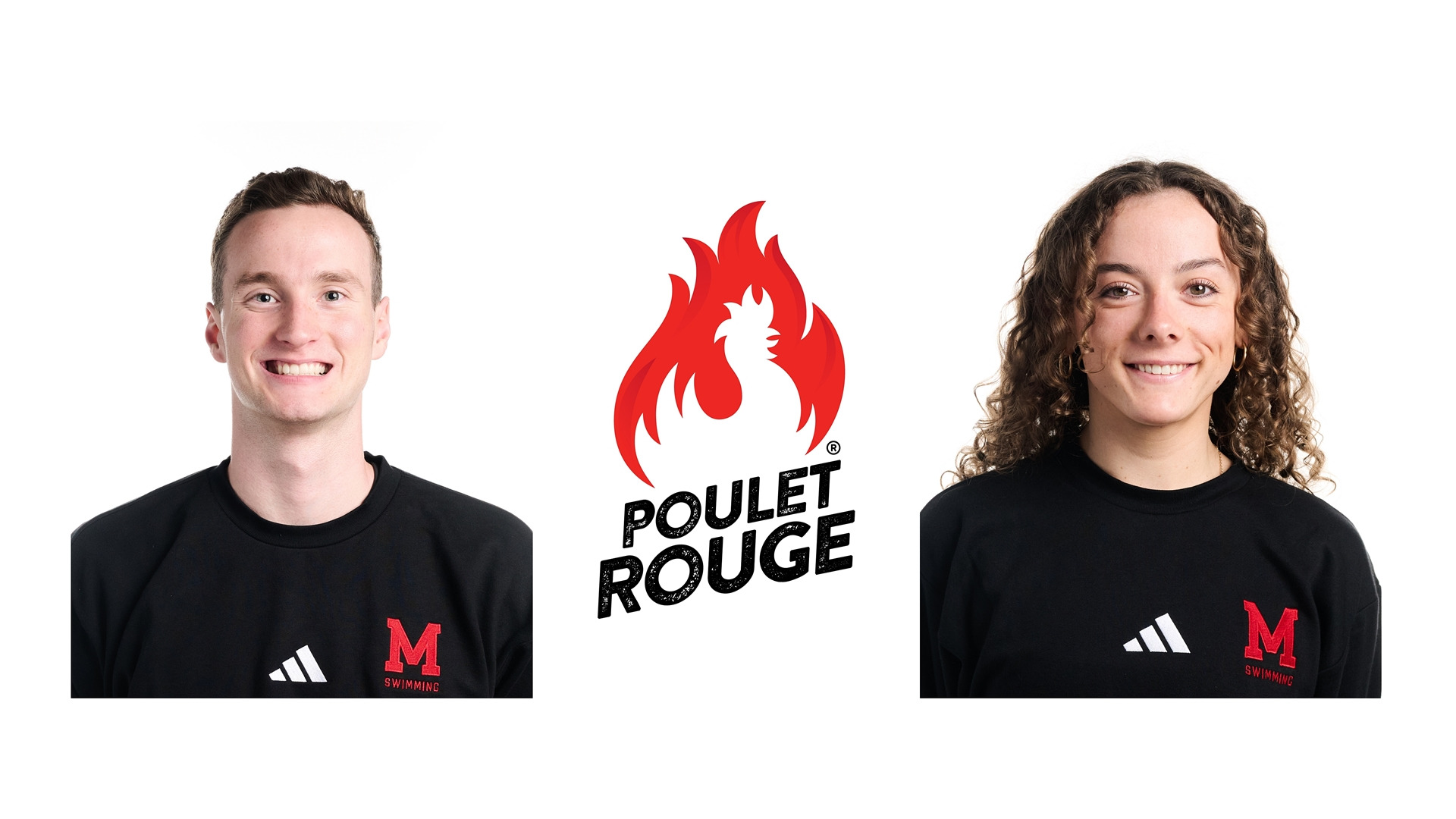 Swimmers Loic Courville-Fortin and Iris Tinmouth