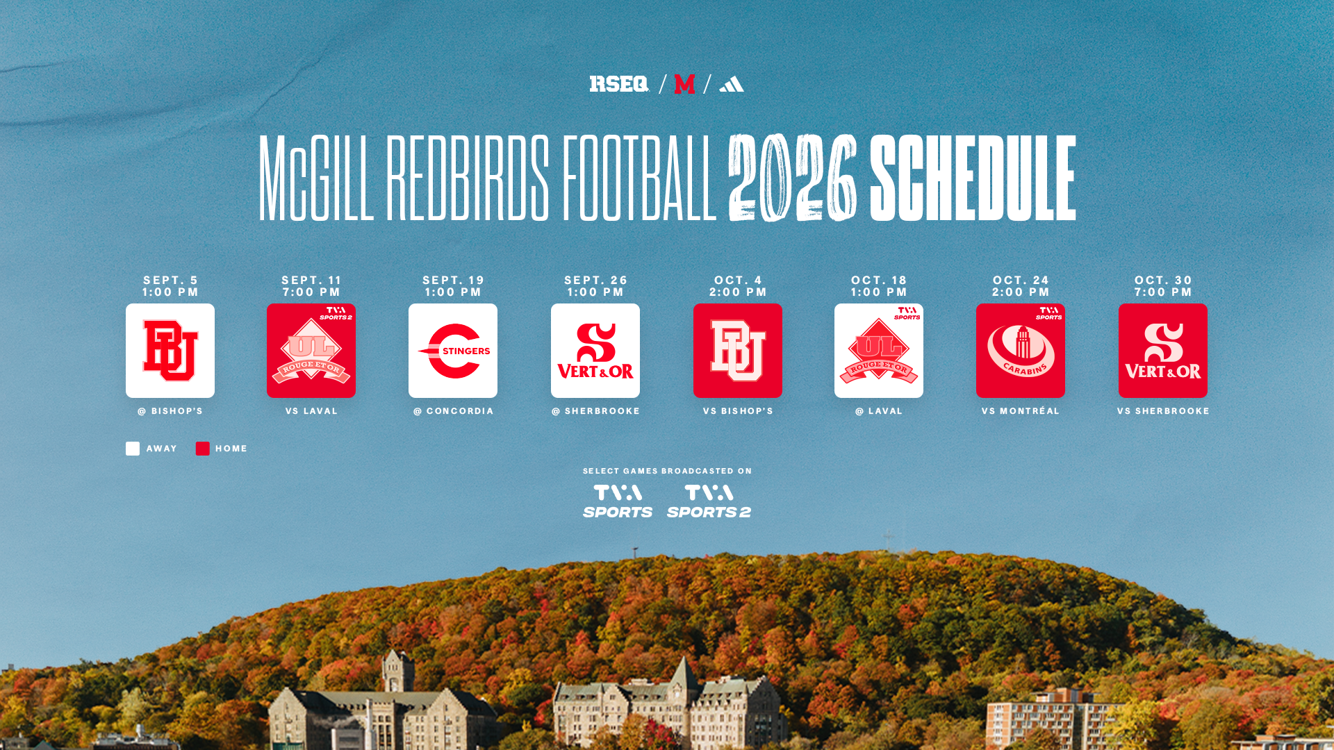 2026 McGill Football Schedule