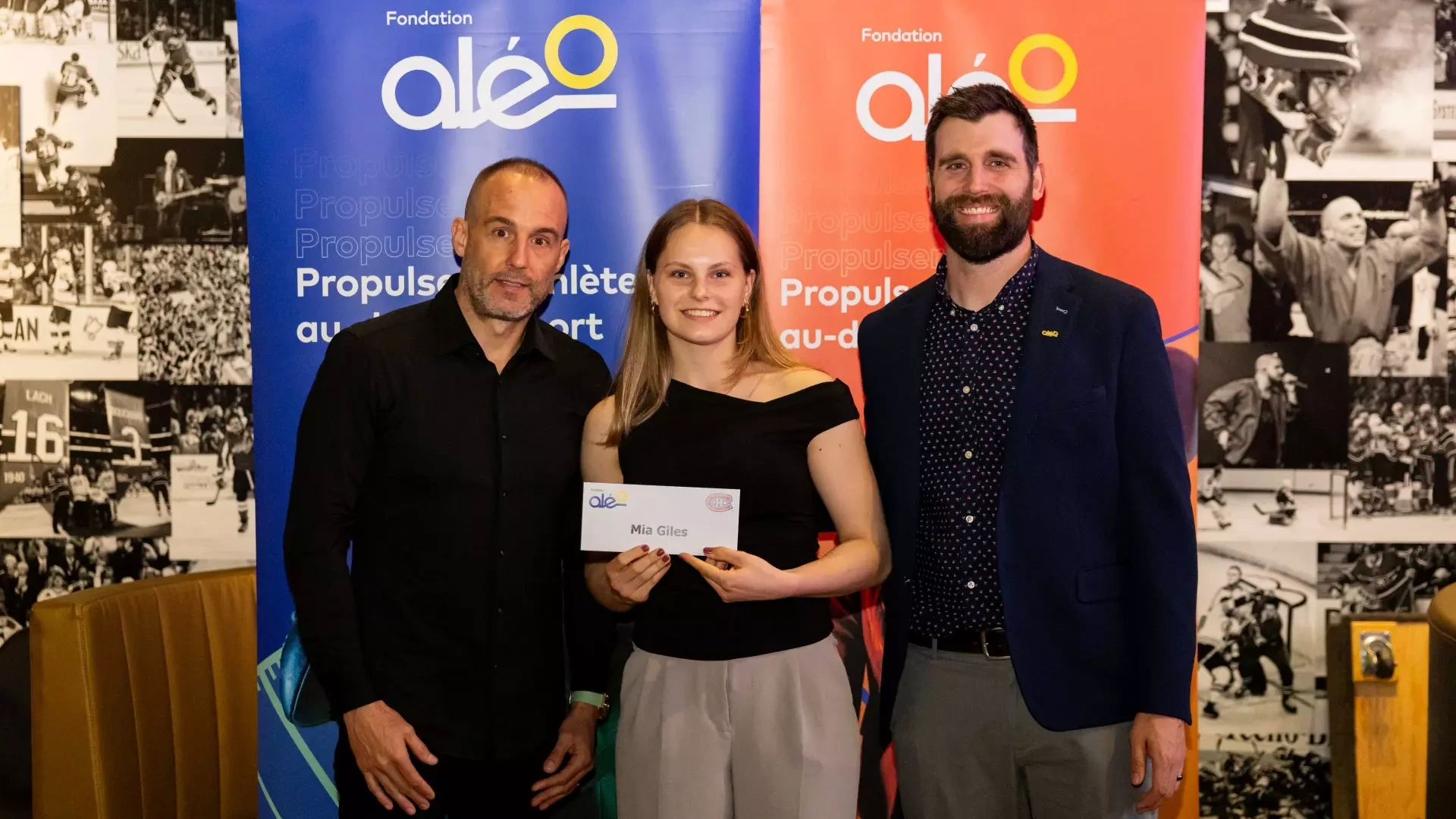 MONTREAL, Quebec - JUNE 8: The Montreal Canadiens Scholarship Program x Aleo Foundation at the Bell Center on June 8, 2026 in Montreal, Quebec, Canada. (Photo by Pierre Bourgault/Club de hockey Canadien inc.)