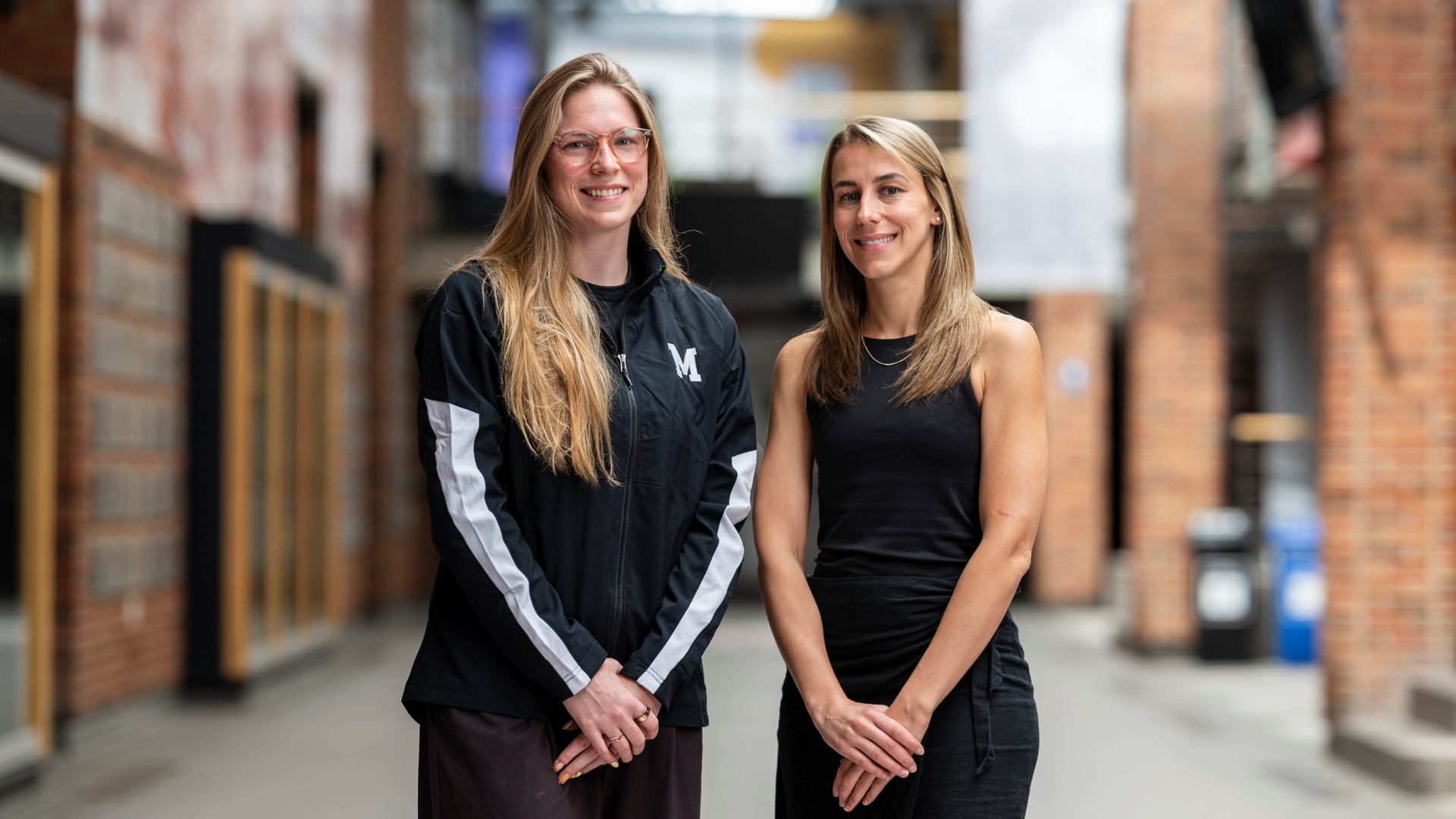 Swim coach Nikki van Noord (L) and Roxane Carrière (R), manager of McGill's Women in Sport program
