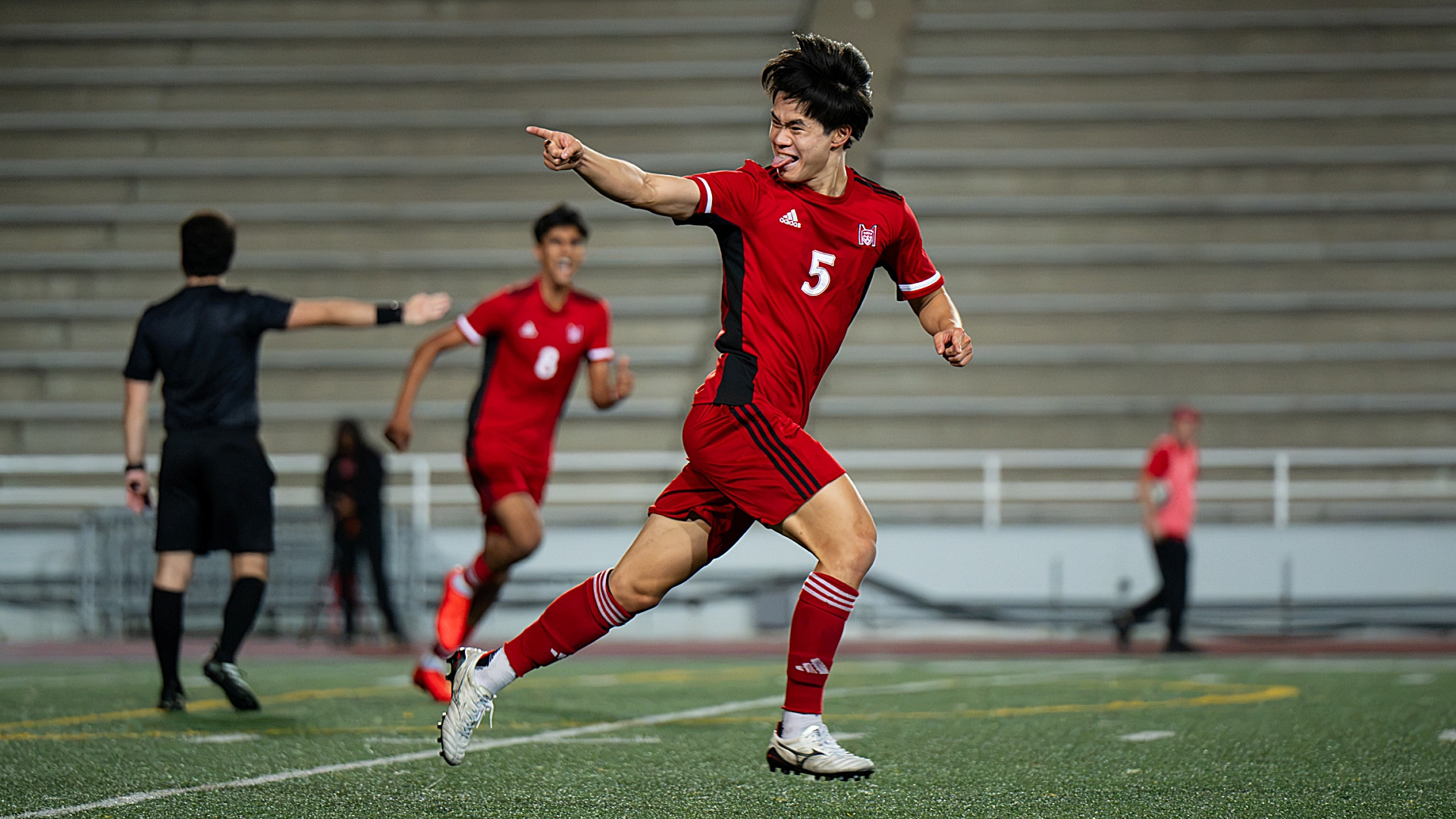 Nathan Yee celebrates goal