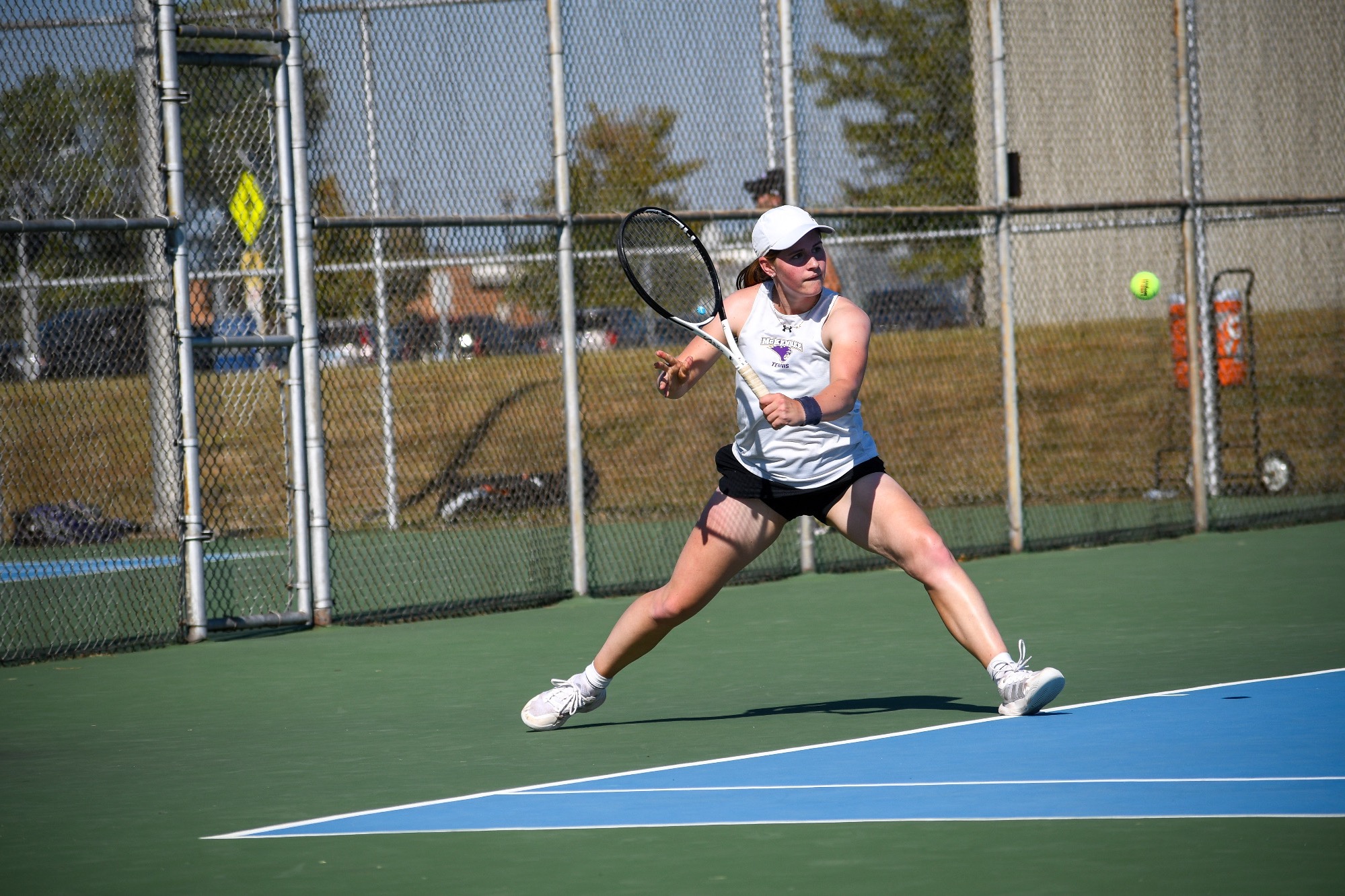 Kristina Bogomazova returns ball