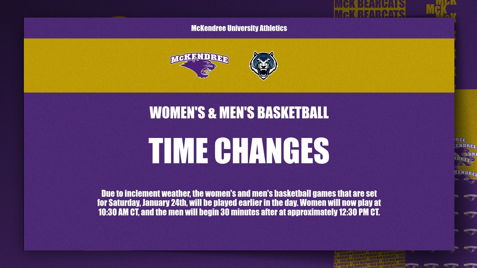 TIME CHANGES: WBB, MBB at Lincoln