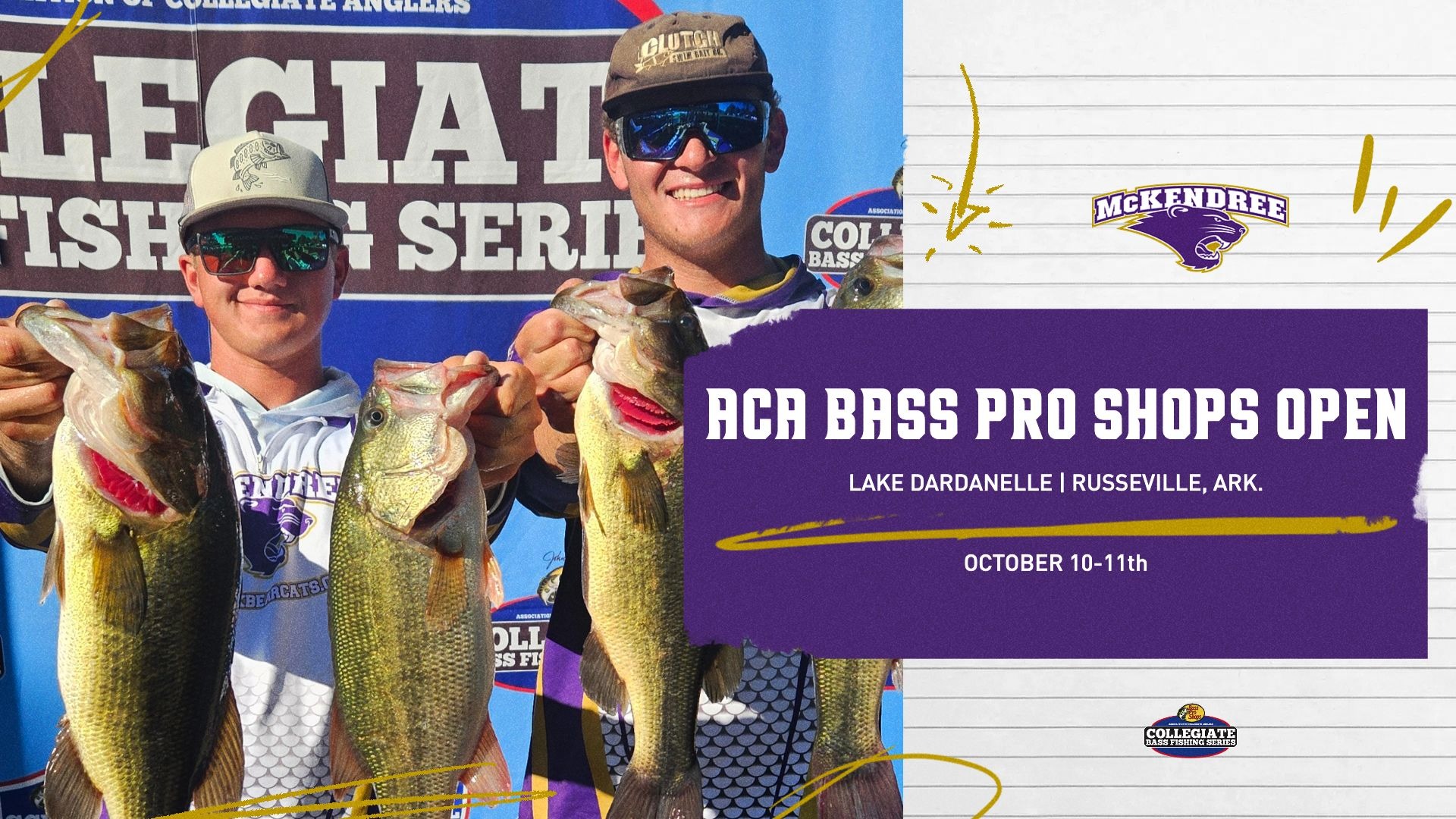 Bearcats Reel in Two Top 15 Finishes out of 309 Boats at Lake Dardanelle  