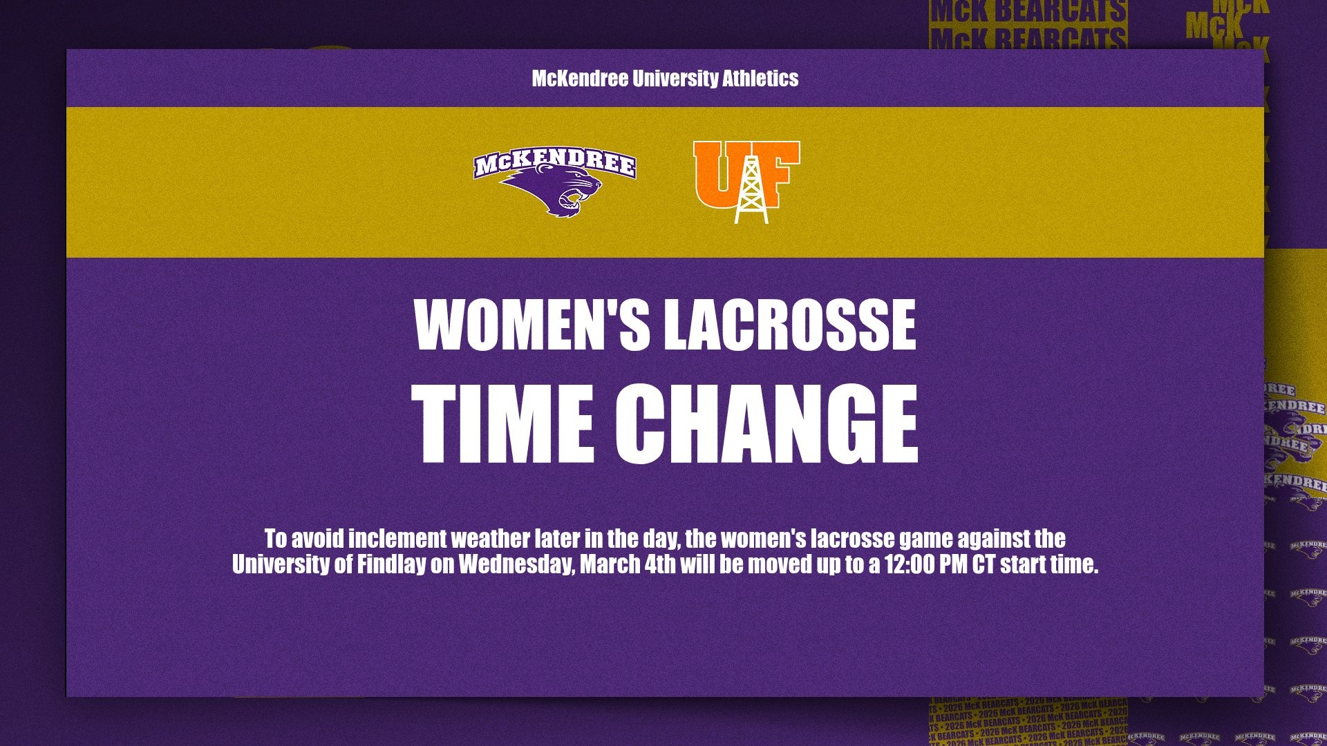 TIME CHANGE: WLAX vs. Findlay (3.4.26)