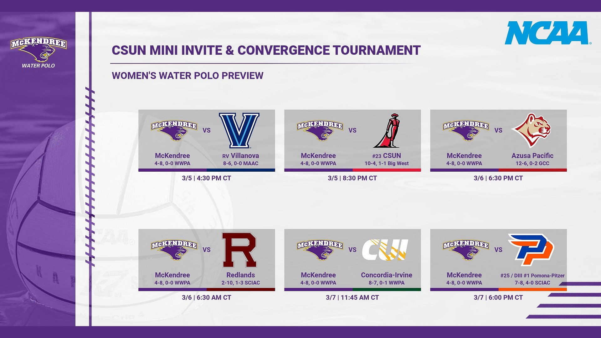 WWP PREVIEW: CSUN Mini Invite & Convergence Tournament (3.4.26)
