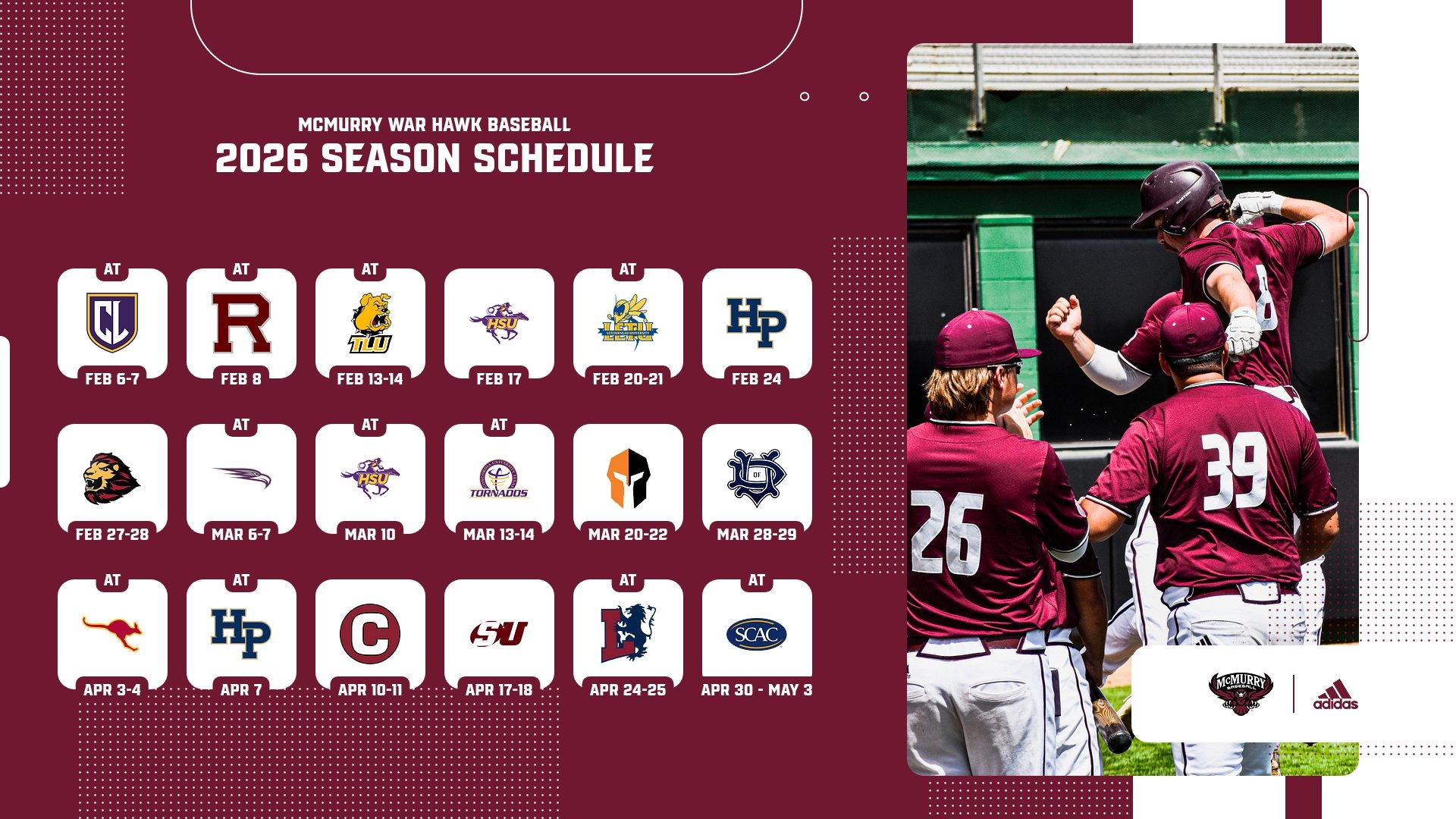 2026 baseball schedule graphic